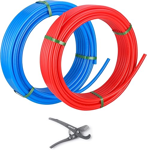 Miniatura 10 de EFIELD Tubo Pex-b de 1/2 pulgada y 2 x 100 pies (certificado NSF) azul y rojo de 200 pies de longitud para agua potable, para agua caliente/fría