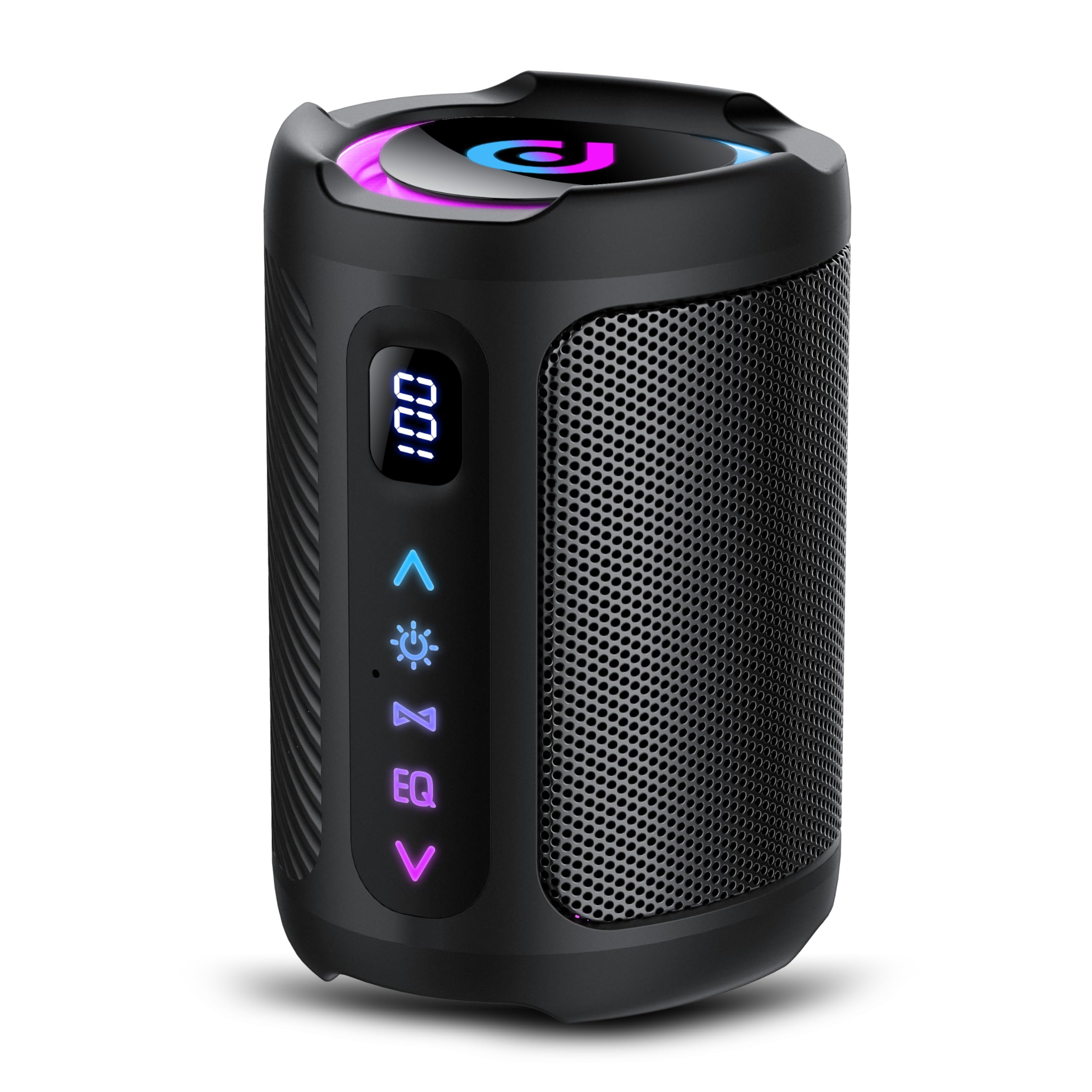 Cassa Bluetooth Portatili senza fili con luce LED, Display Digitale Intelligente+Smart EQ, Altoparlante Bluetooth Bassi Potente, Bluetooth 5.4, Speaker da Esterno per Viaggi, Sport, Feste, Ciclismo