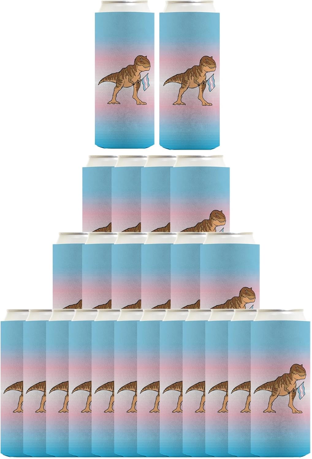 Trans Pride Gifts T-Rex Trans Flag 24-Pack Ultra Slim Can Drink Thermocoolers