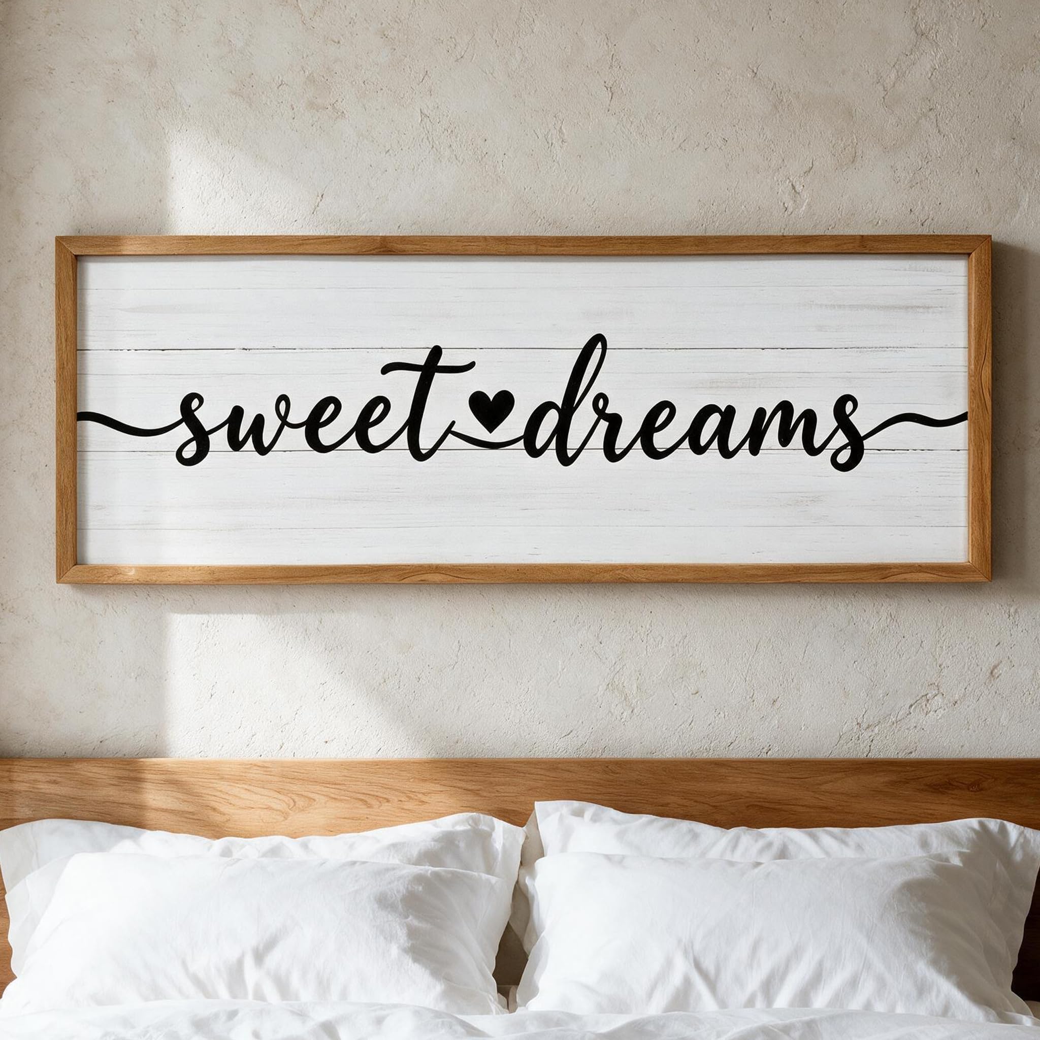 Sweet Dreams Holzschild mit Rahmen, Bauernhaus, Schlafzimmer
