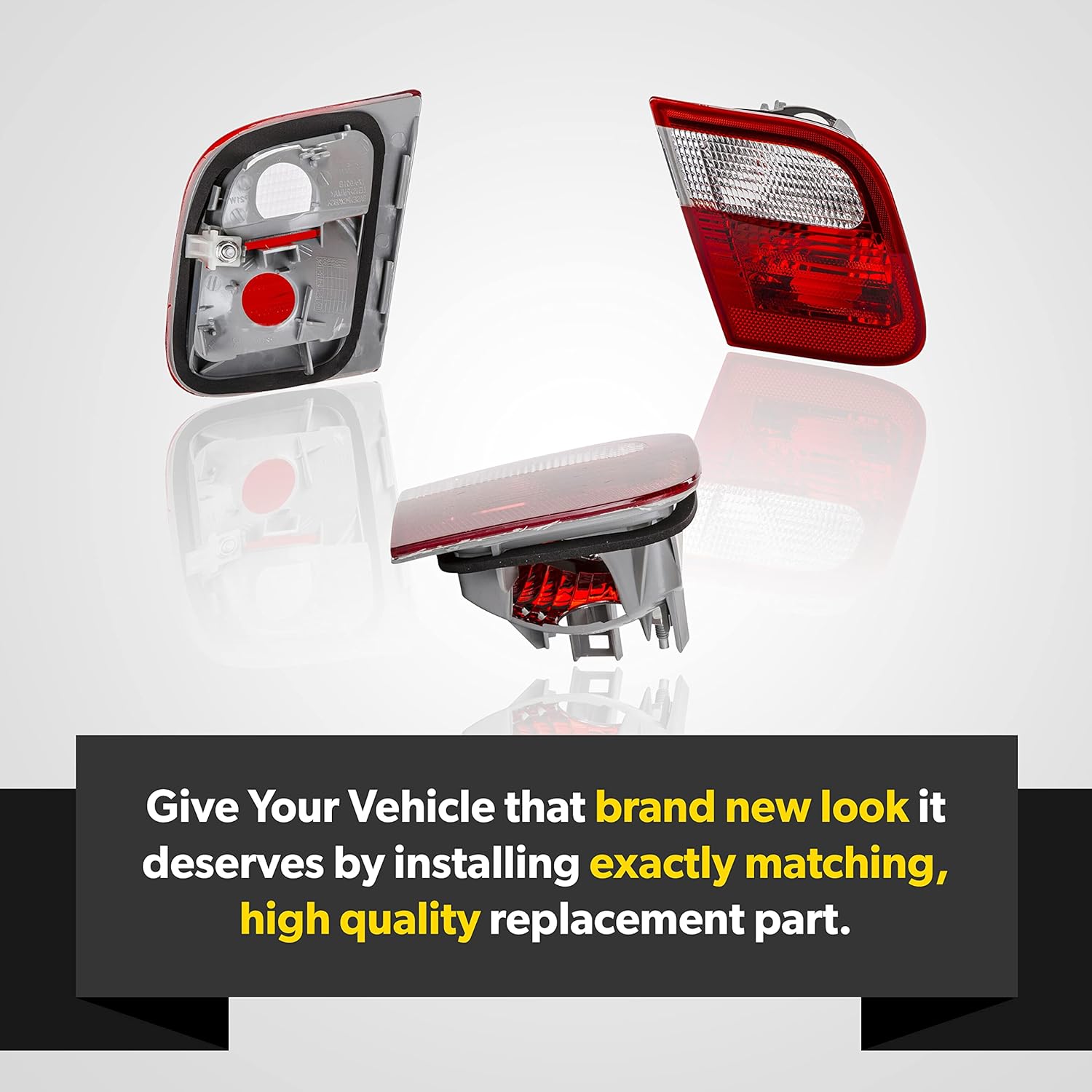 Tail Light Assembly For 1999 2000 2001 BMW 323i 328i 325i 325xi 330i 330xi - Fits Driver Side - Inner Trunk Lid Tail Light Includes Lens and Housing