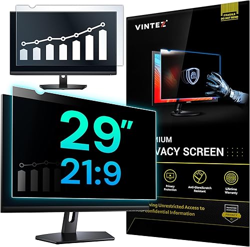 Vista 20 de VINTEZ Pantalla de privacidad de 14 pulgadas 16:9 para monitor de computadora y laptop, película protectora antirreflejos, filtro de luz azul