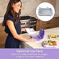 Vista 3 de Bentgo® Lonchera para niños con utensilios de plástico reutilizables para niños (morado)