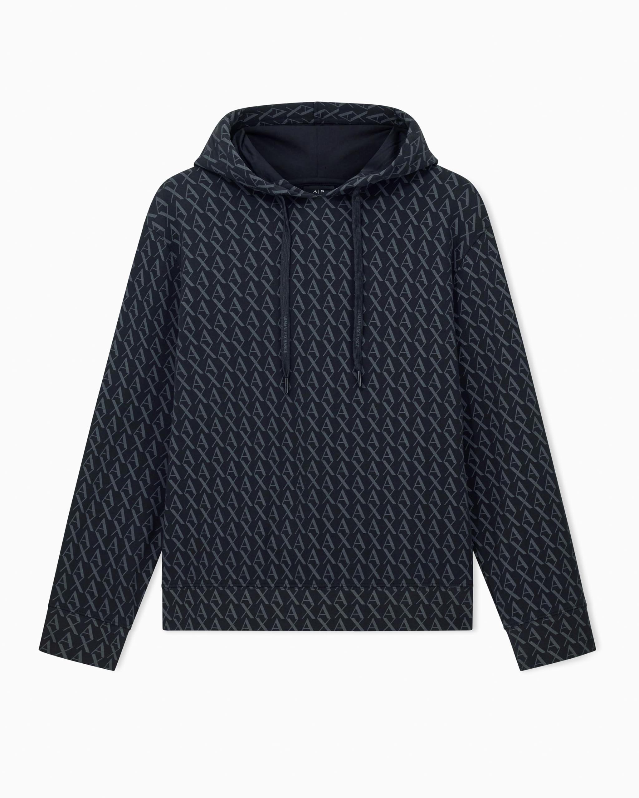 Armani Exchange Essential, All Over Logo Sudadera con Capucha Hombre (Pack de 1)