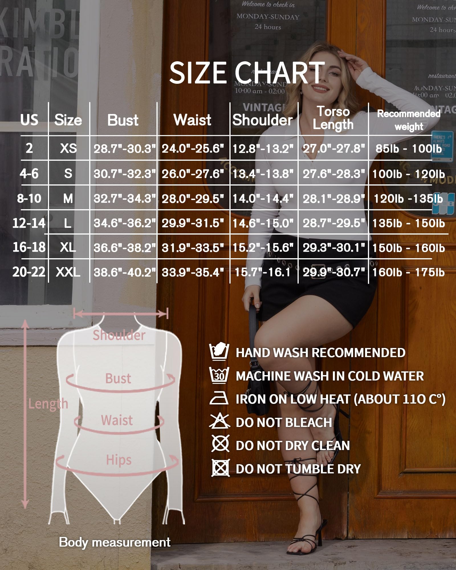 MANGOPOP Body Henley para mujer, con botones, manga larga, blusa elegante, casual.., Blanco cálido, XX-Large