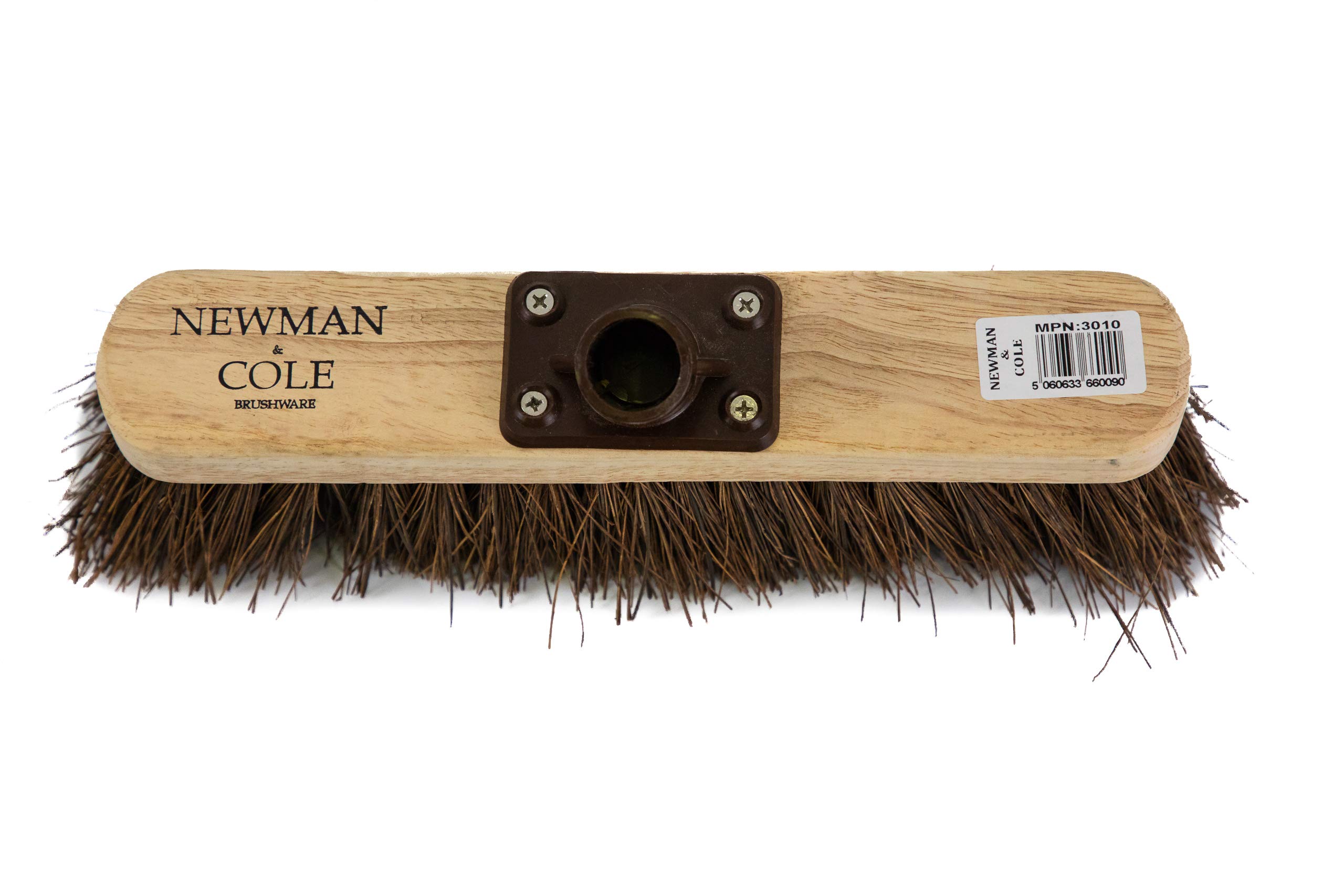 Buy Newman and Cole 12" Wooden Broom Head with Stiff Bassine Natural