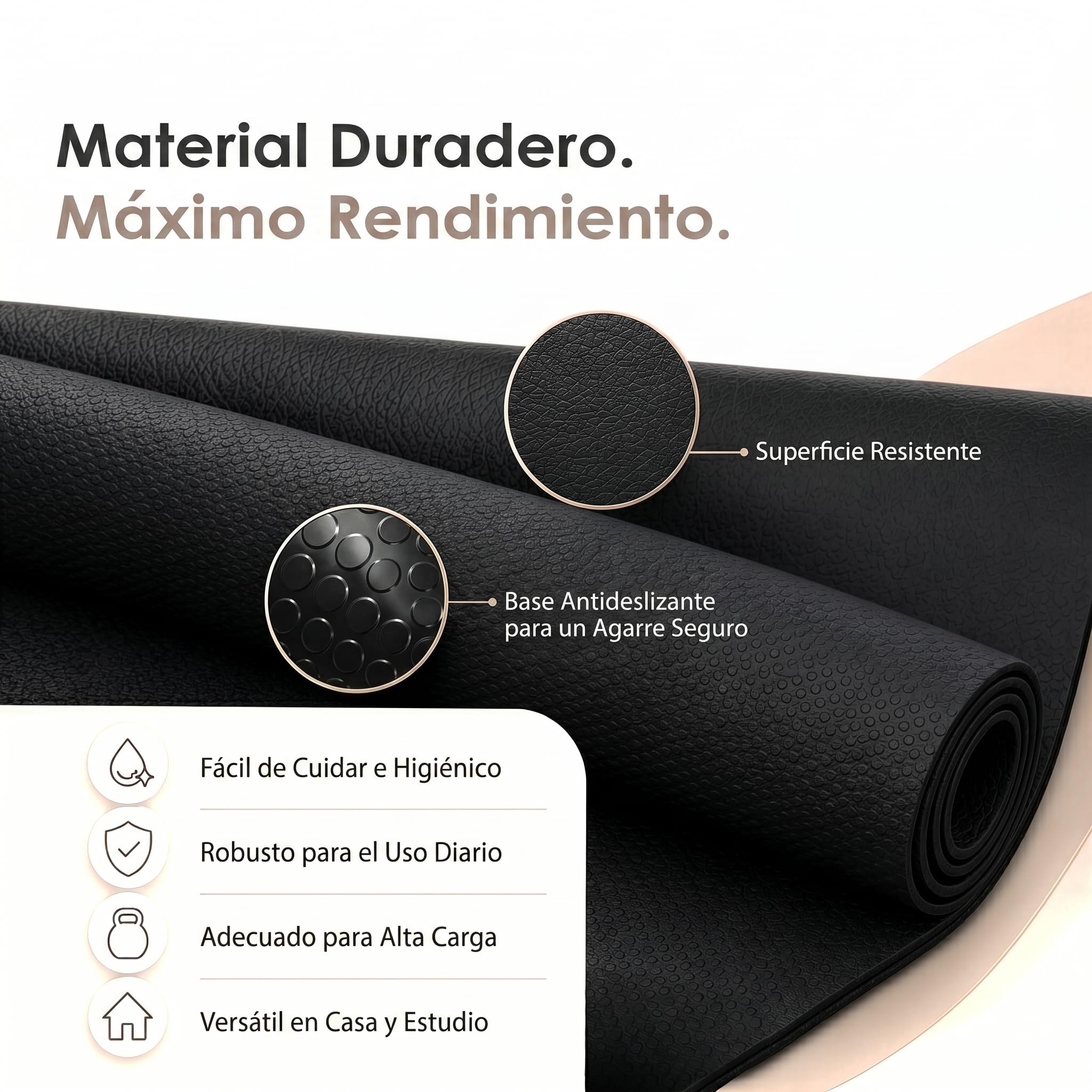 Floordirekt Sparta - Esterilla antideslizante para fitness y cinta de correr, bicicleta elíptica y equipo de fitness, absorción de impactos
