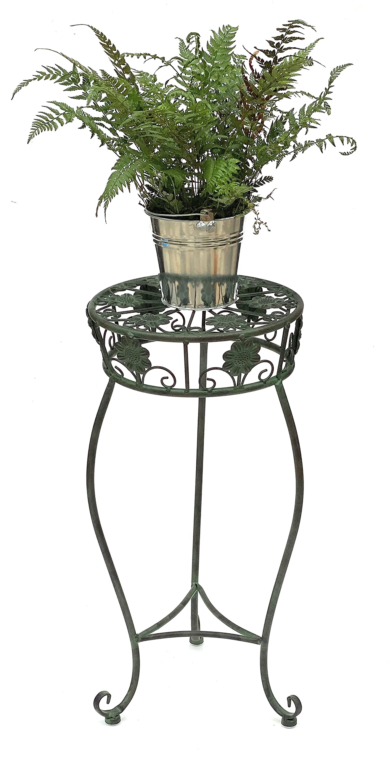 DanDiBo Sgabello Per Fiori In Metallo Marrone Rotondo 35 Cm Portafiori 140129 Xl Tavolino Portapiante Piccolo 13132726