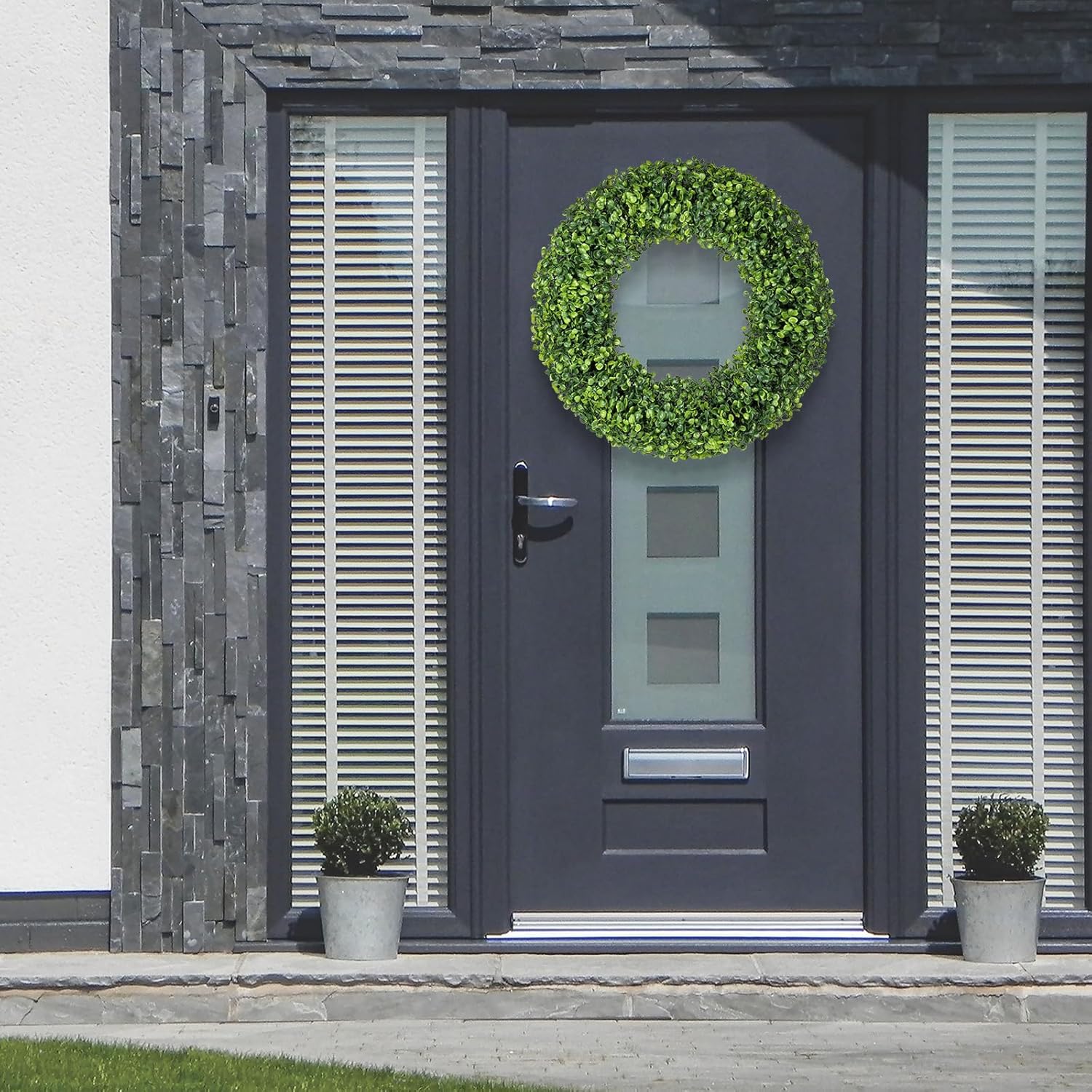 Wreaths, 20" Wreath, Boxwood Wreaths for Front Door, for Spring, Summer, Fall or Winter Wreath,Used for Farmhouse, Room Indoors,Outdoors, corridors, Offices. (Green) - Image 5