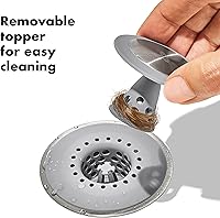 Vista 5 de OXO Good Grips Protector de Desagüe Atrapa Cabellos de Acero Inoxidable