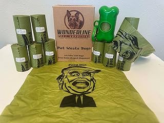 Wonderline Donald Trump Politi-poo Dog Cat Pet Poop Waste Bag Gift Set with Bone-Shaped Dispenser, 150 Bags, Unscented