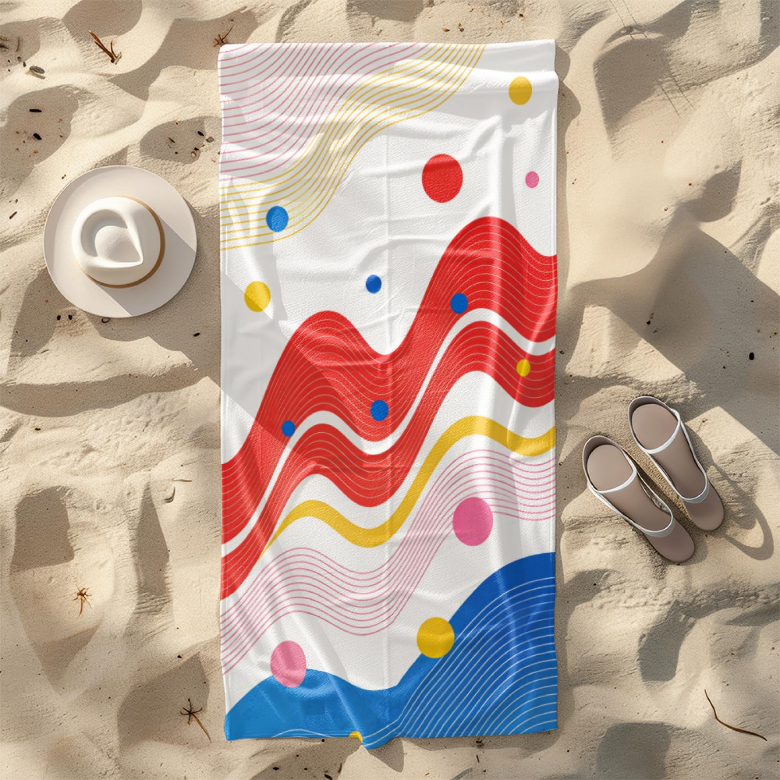 Telo Mare Microfibra 210x230 Rosso, Blu, Giallo Telo Spiaggia Grande Antisabbia,XXL Asciugamano Mare, Asciugatura Rapida, Stuoia Spiaggia Leggero E Portatile