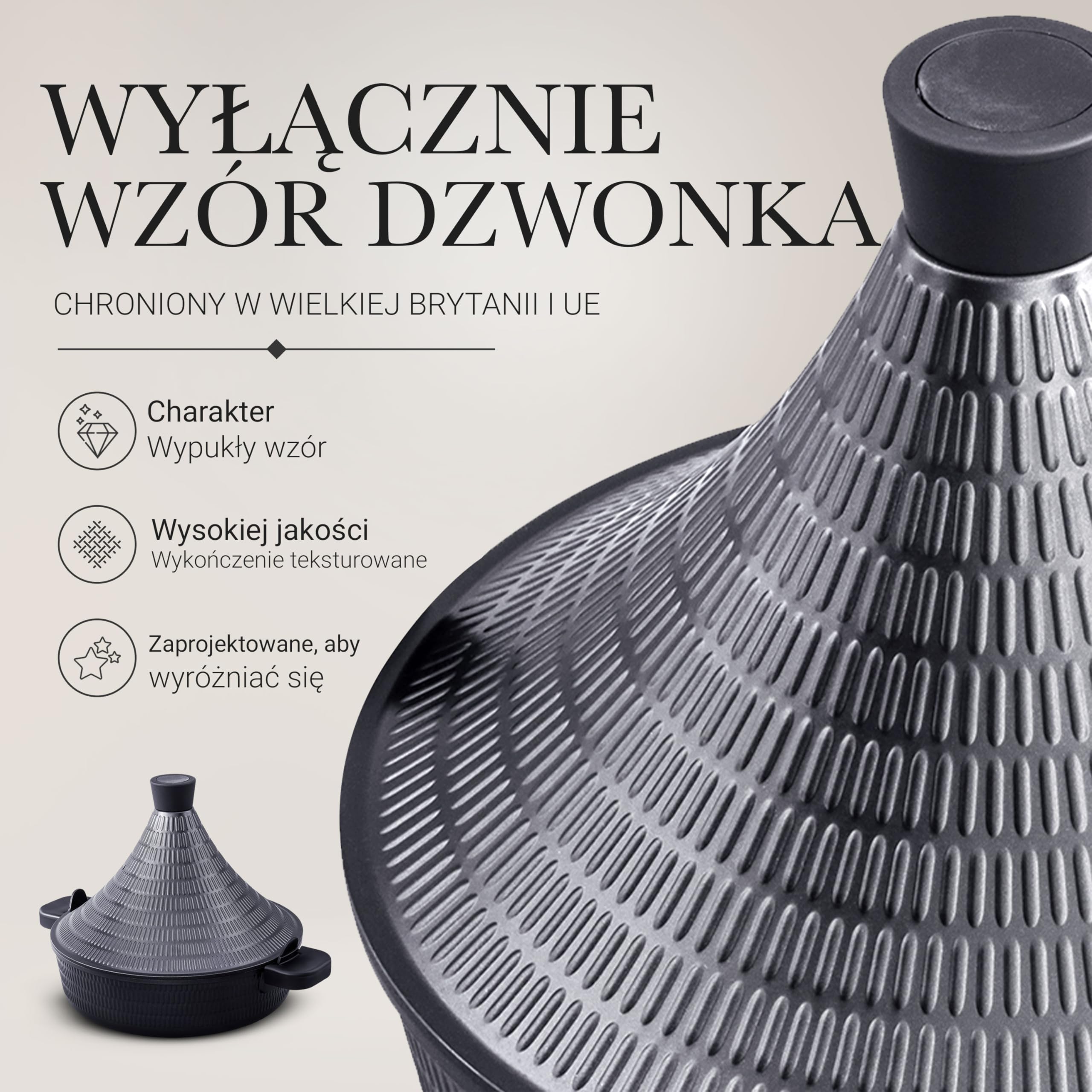Marokański garnek na taginę, 28 cm, 4,5 l, aluminium kompatybilne z indukcyjnością, samopływowa pokrywka do powolnego gotowania, nieprzywierająca teflonowa i bez PFOA, duża taga do zapiekanek, dla 4-6