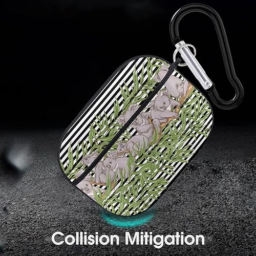 Miniatura 6 de Linda funda para Airpods Pro con estampado de oso koala con llavero, protección completa, duradera, a prueba de golpes, funda rígida de PC para