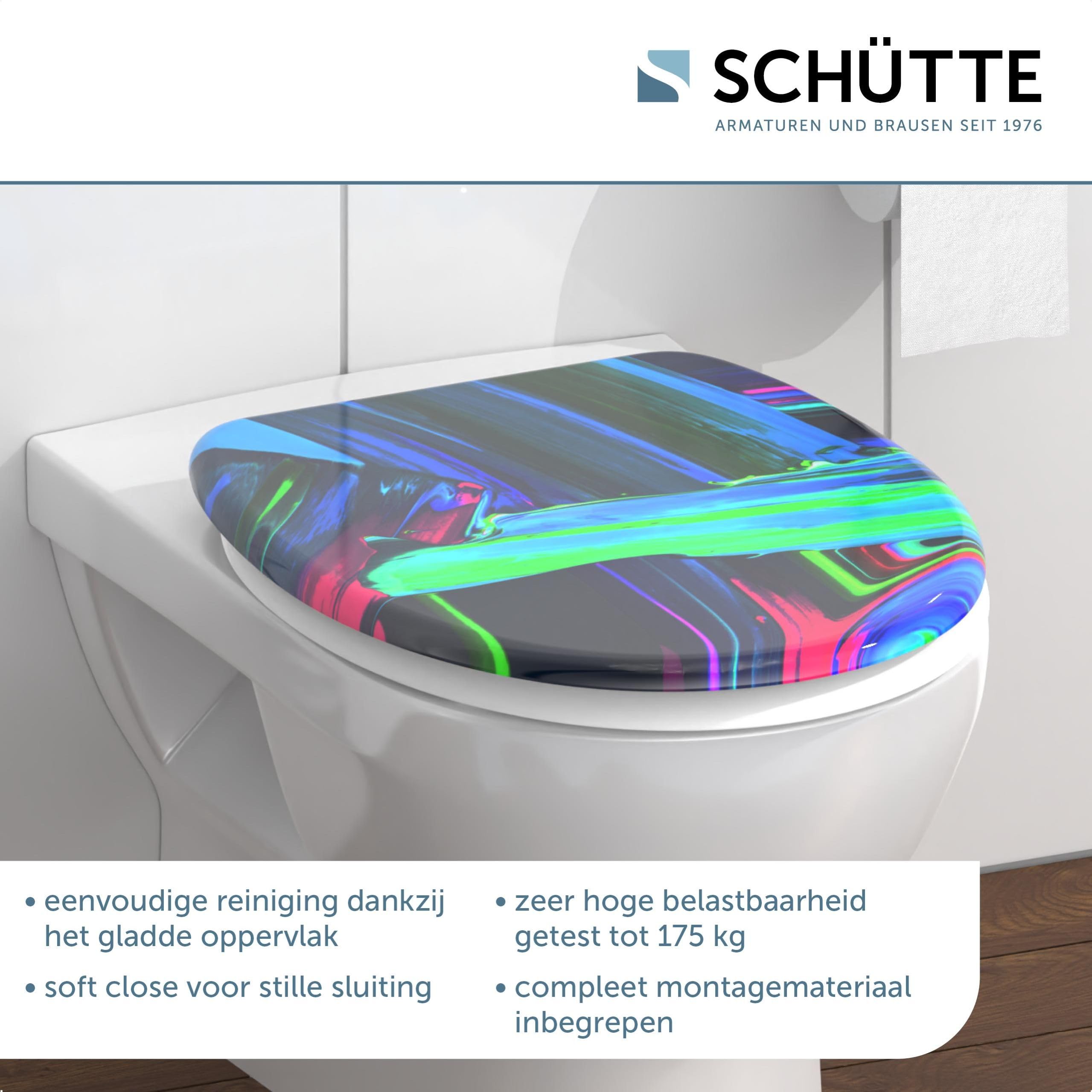 SCHÜTTE AFRICA 82360 Toiletbril met softclosemechanisme en snelsluiting voor eenvoudige reiniging, maximale belasting van de toiletbril 150 kg, motief