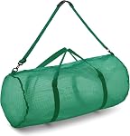 Champion Sports Mesh Duffle Bag with Zipper and Adjustable Shoulder Strap, 15” x 36” - Multipurpose, Oversized Gym Bag for Equipment, Sports Gear, Laundry - Breathable Mesh Scuba and Travel Bag
