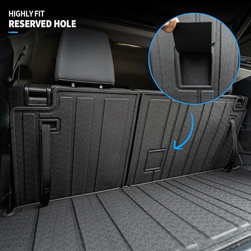 Vista 18 de Bomely Alfombrillas compatibles con Toyota Highlander 2020-2025, cubierta de asiento trasero, Hybrid Fuel 2024, accesorios Highlander de 7 asientos