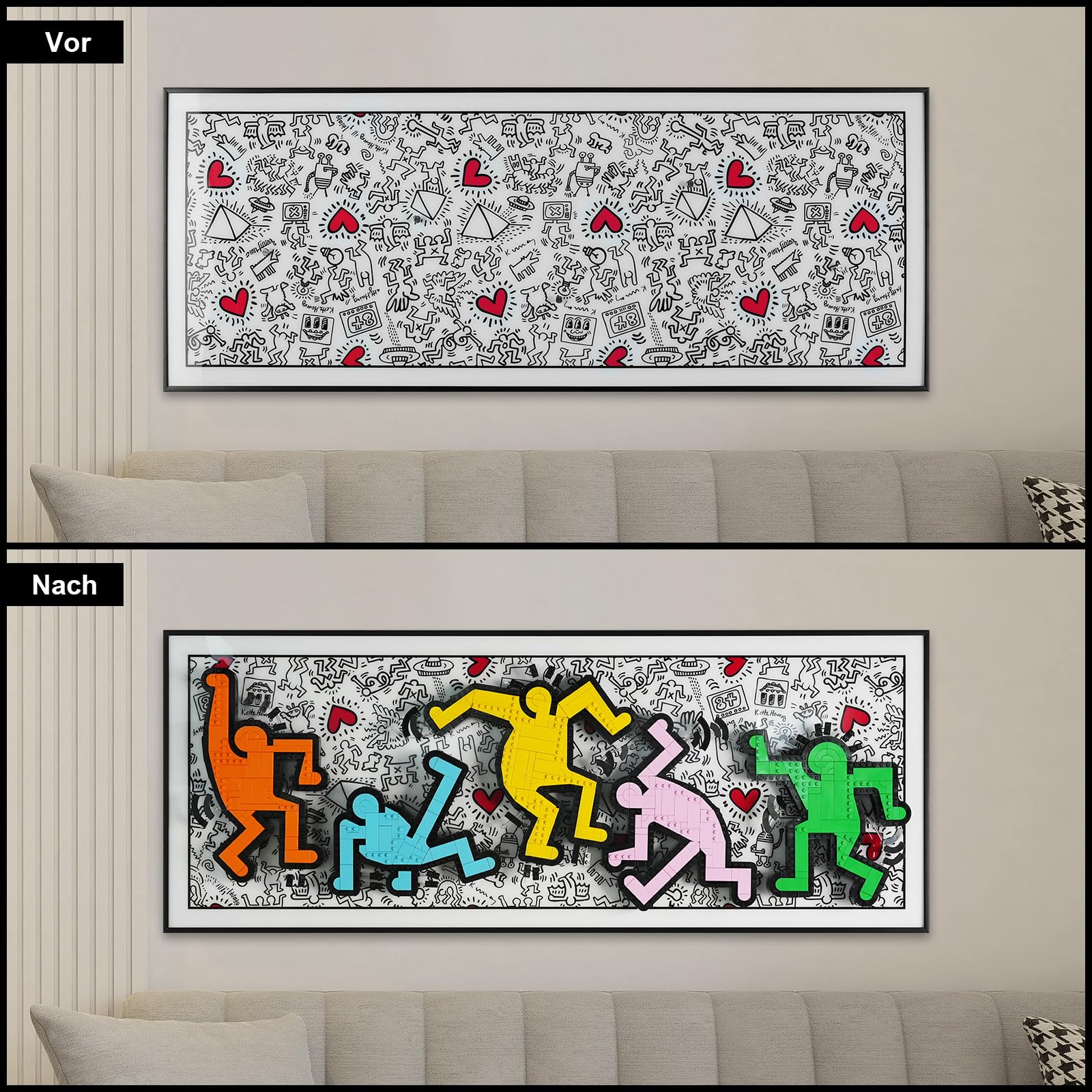 Display Wallboard für Lego 31216 Keith Haring (Modell Nicht enthalten) Wandhalterung für 31216 Sammlermodell, platzsparend, kreative Heimdekoration