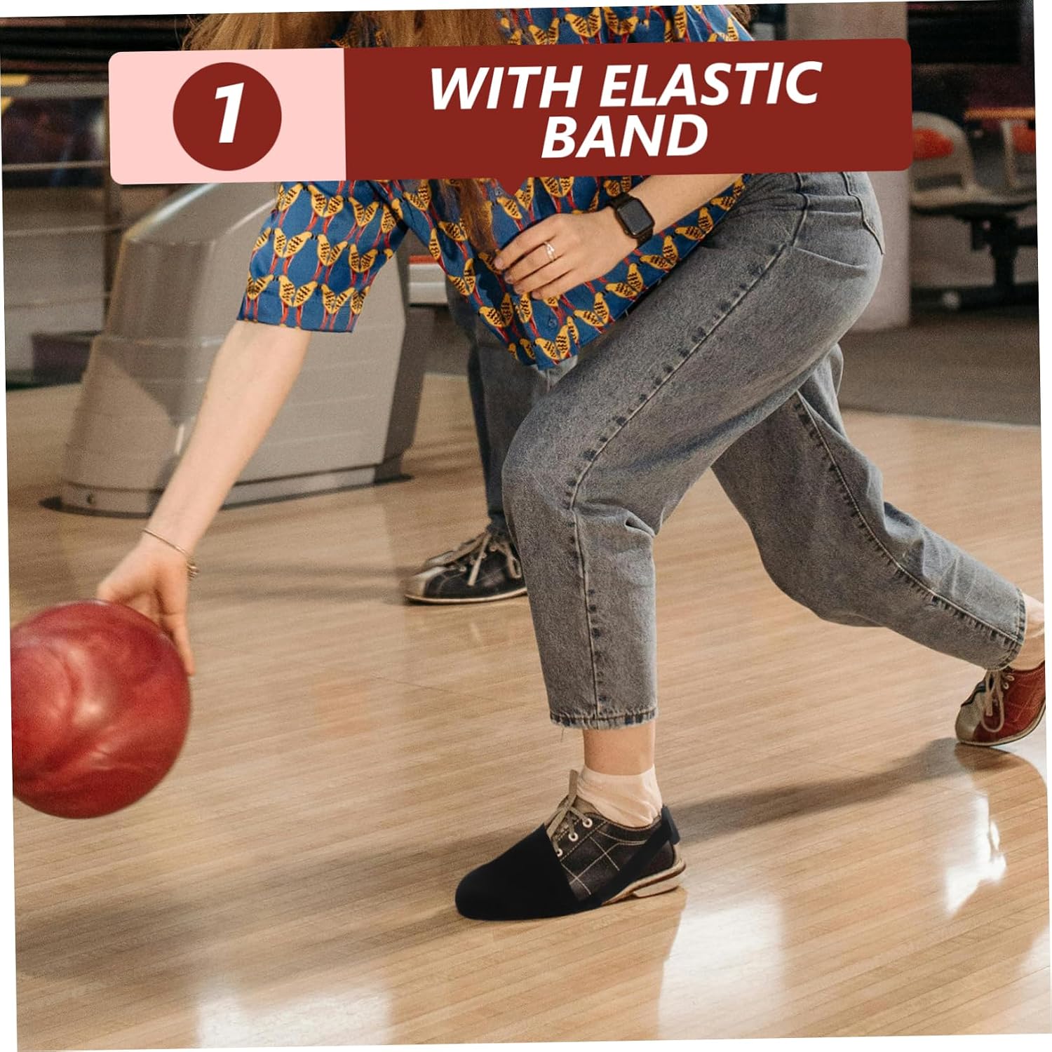 Sosoport 2pairs Bowling Shoe Covers Slider Shoe Cover for Men Women Non-Slip Bowling Accessories Cloth Material for Enhanced Stability and Protection