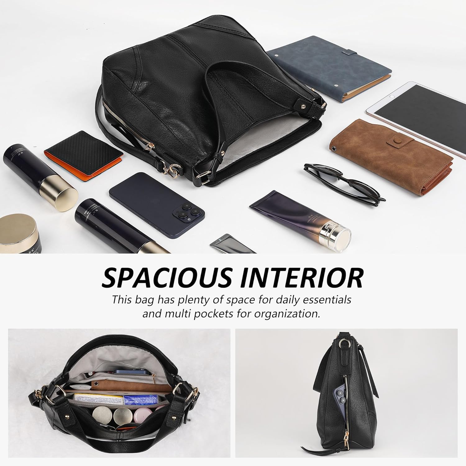 TANTOMI Purses for Women 3PCS, PU Leather Crossbody Bags Set Shoulder Handbags Purse with Wallet for Tote Hobo Bag - Image 5