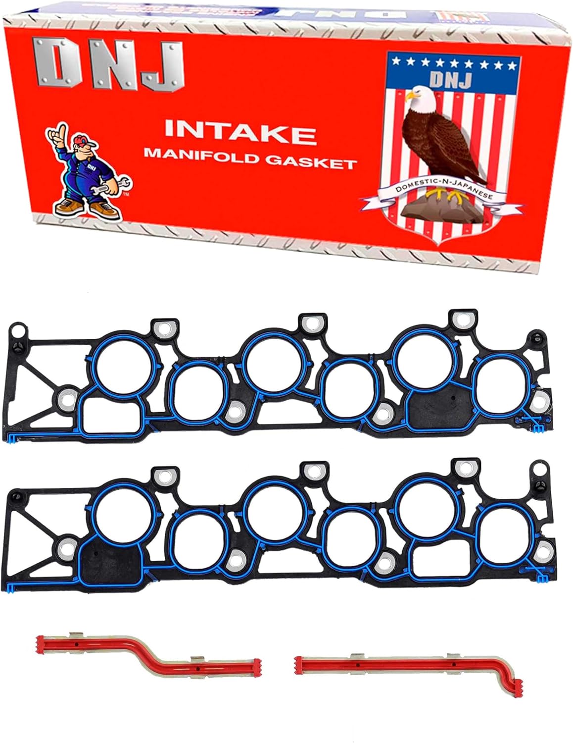 DNJ IG4120 Intake Manifold Gasket Set for 1998-2004 Ford E-150, E-150 Club Wagon, E-150 Econoline 3.8L-4.2L V6 12V OHV 232cid
