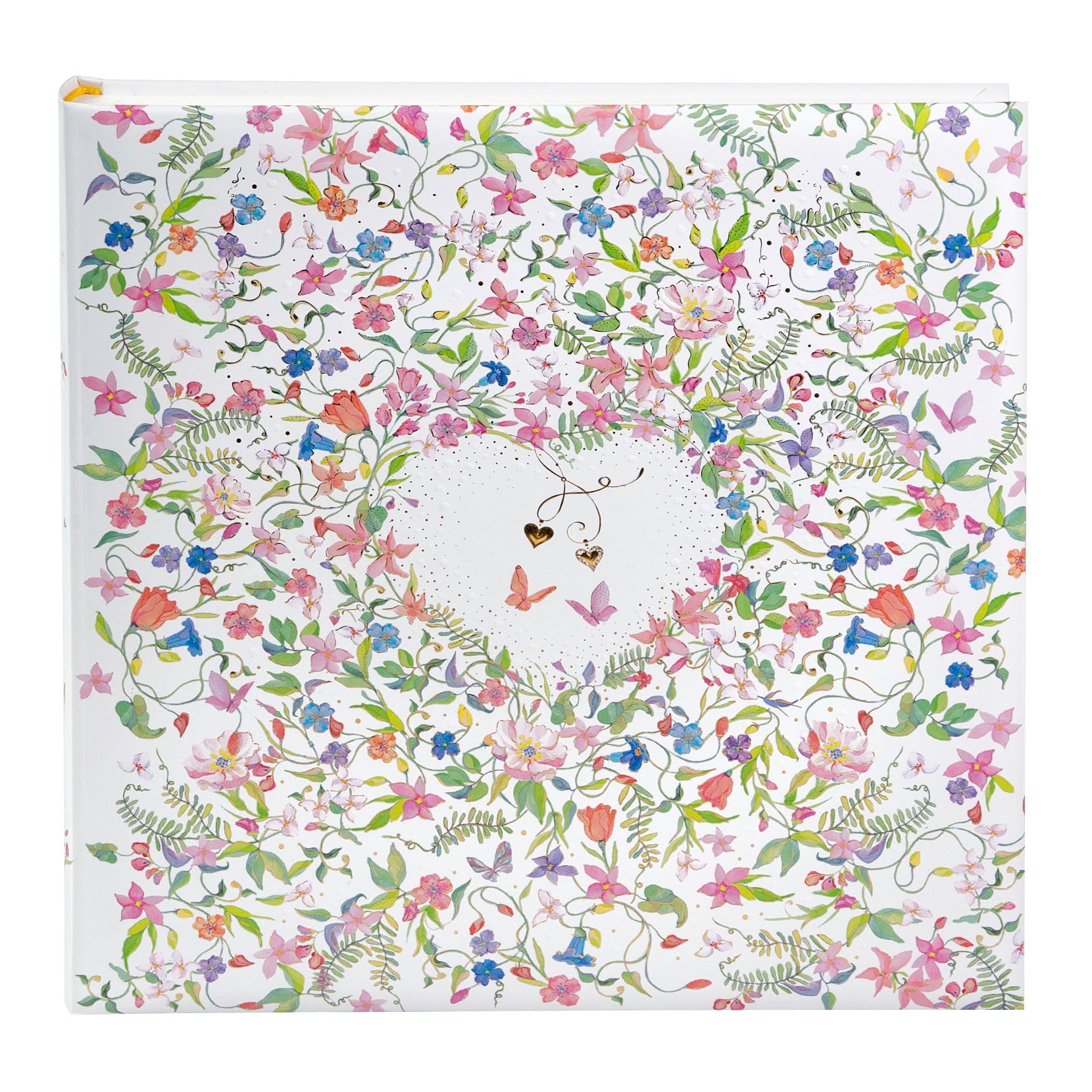 goldbuch 08 035 Hochzeitsalbum Charming Heart, Fotoalbum mit 60 weißen Seiten und Pergamin-Trennblättern, Erinnerungsalbum mit Blumenmuster mit Herz, Photo Album für Liebespaare, ca. 30 x 31 x 4 cm