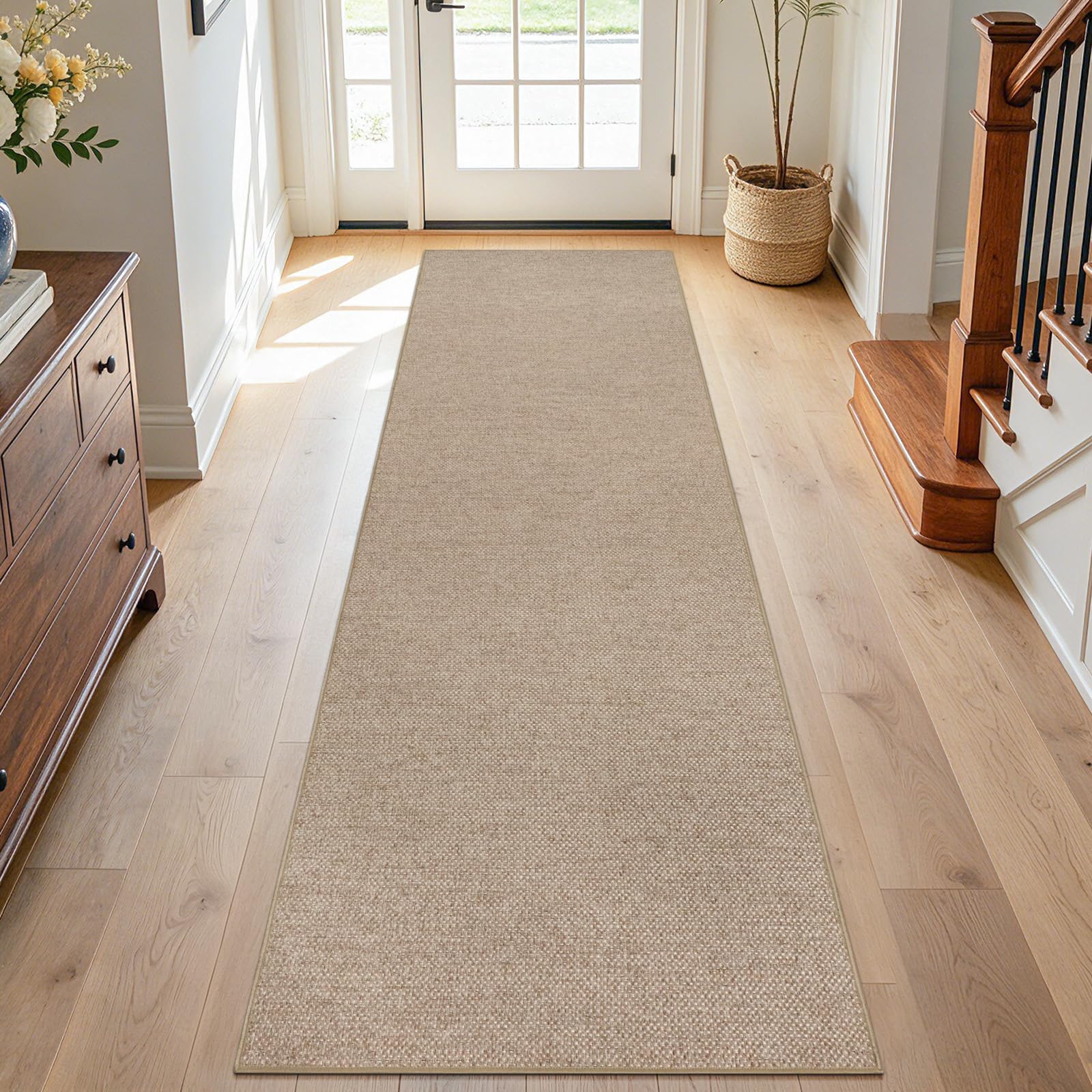 TUKDAK Boho Runner Rugs for Hallway Non Slip 60x240cm, Woven Runner Rugs for Kitchen, Braided Absorbent Long Floor Carpet, Washable Floor Mat for Entryway, Entrance, Bedroom, Hall — image 1