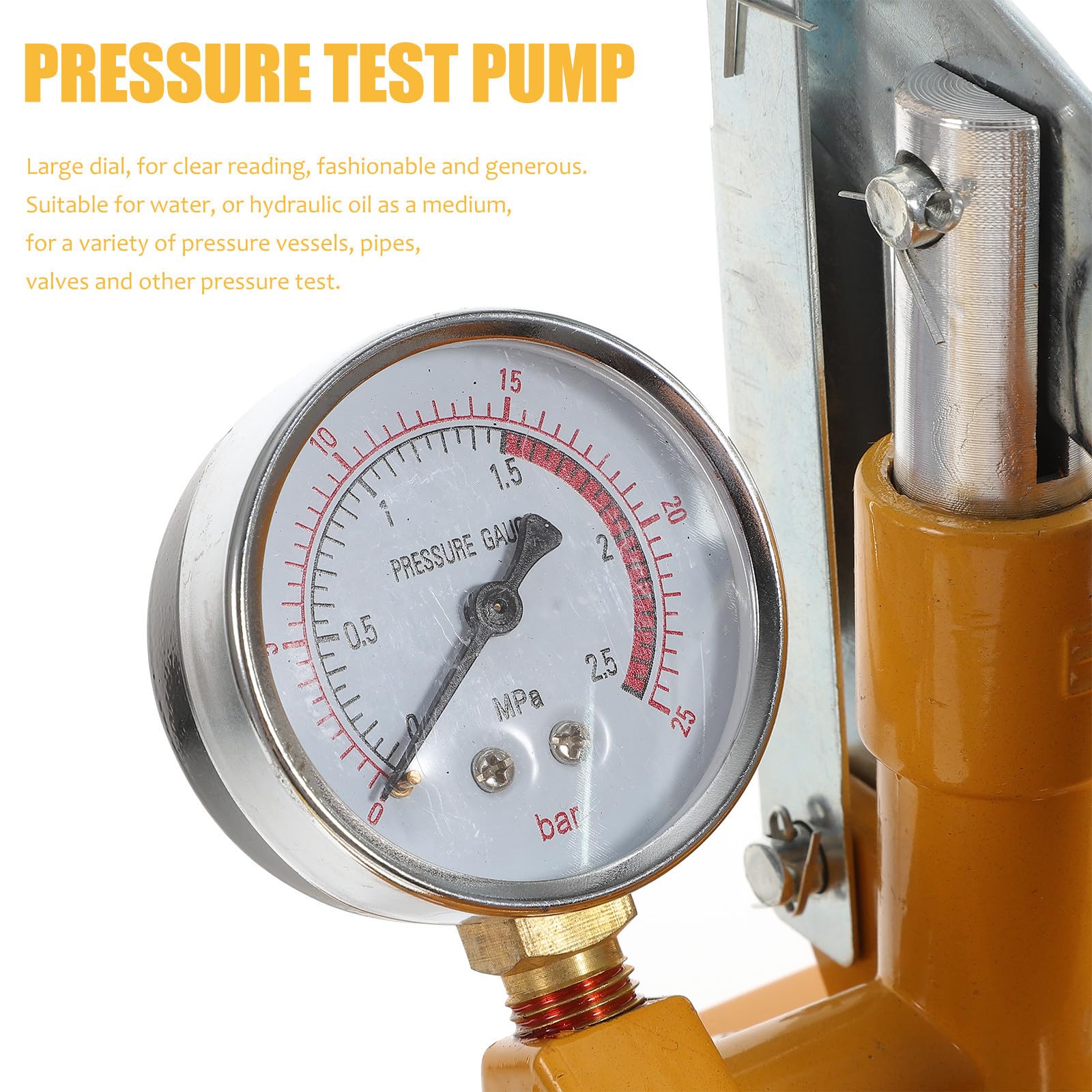 iplusmile Handpumpe Aus Aluminium Mit Großem Zifferblatt Für Wasserdruckerhöhung Und Hydrauliköl Test Hydrostatische Druckpumpe Für Rohre Ventile Und Druckbehälter