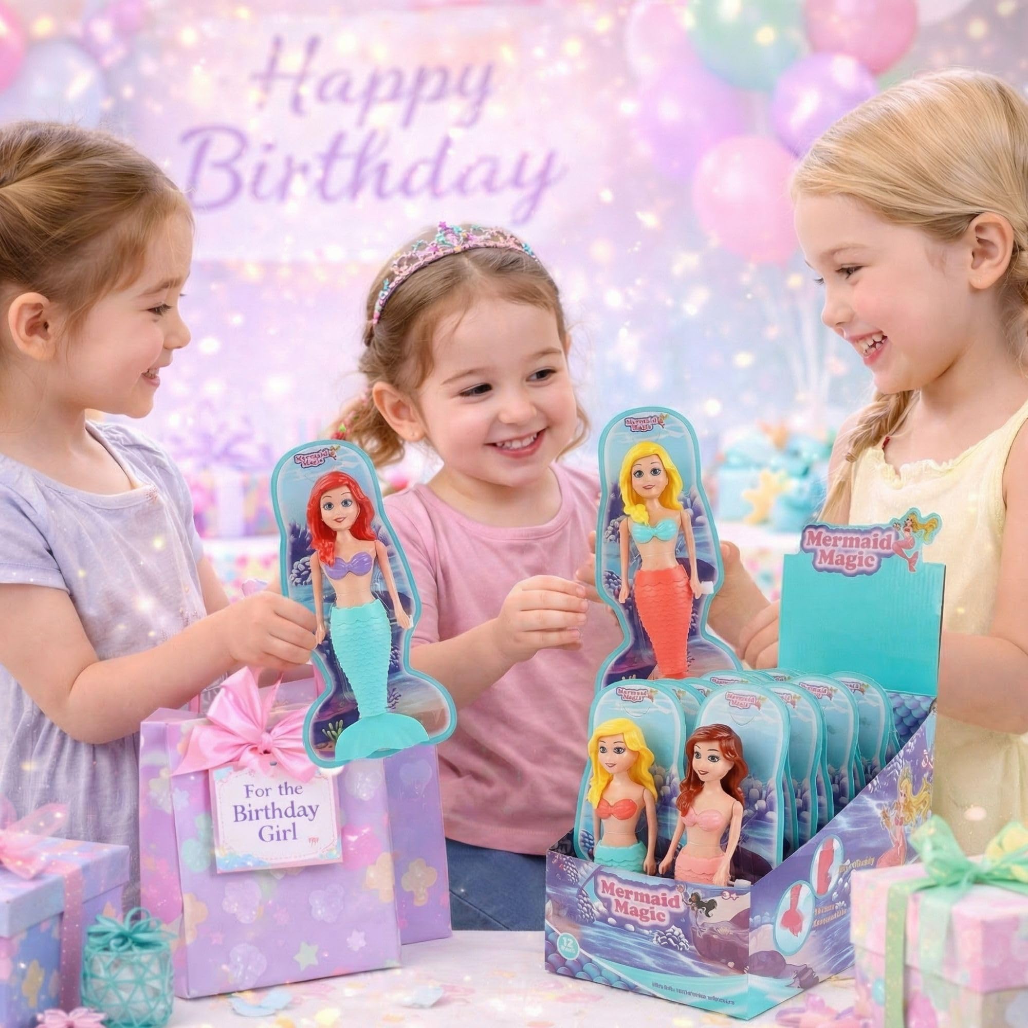 X4 Poupées Sirène À Remonter - 19 Cm - Nageuses Baignoire Piscine - Jouet Bain Sans Piles - Dès 3 Ans