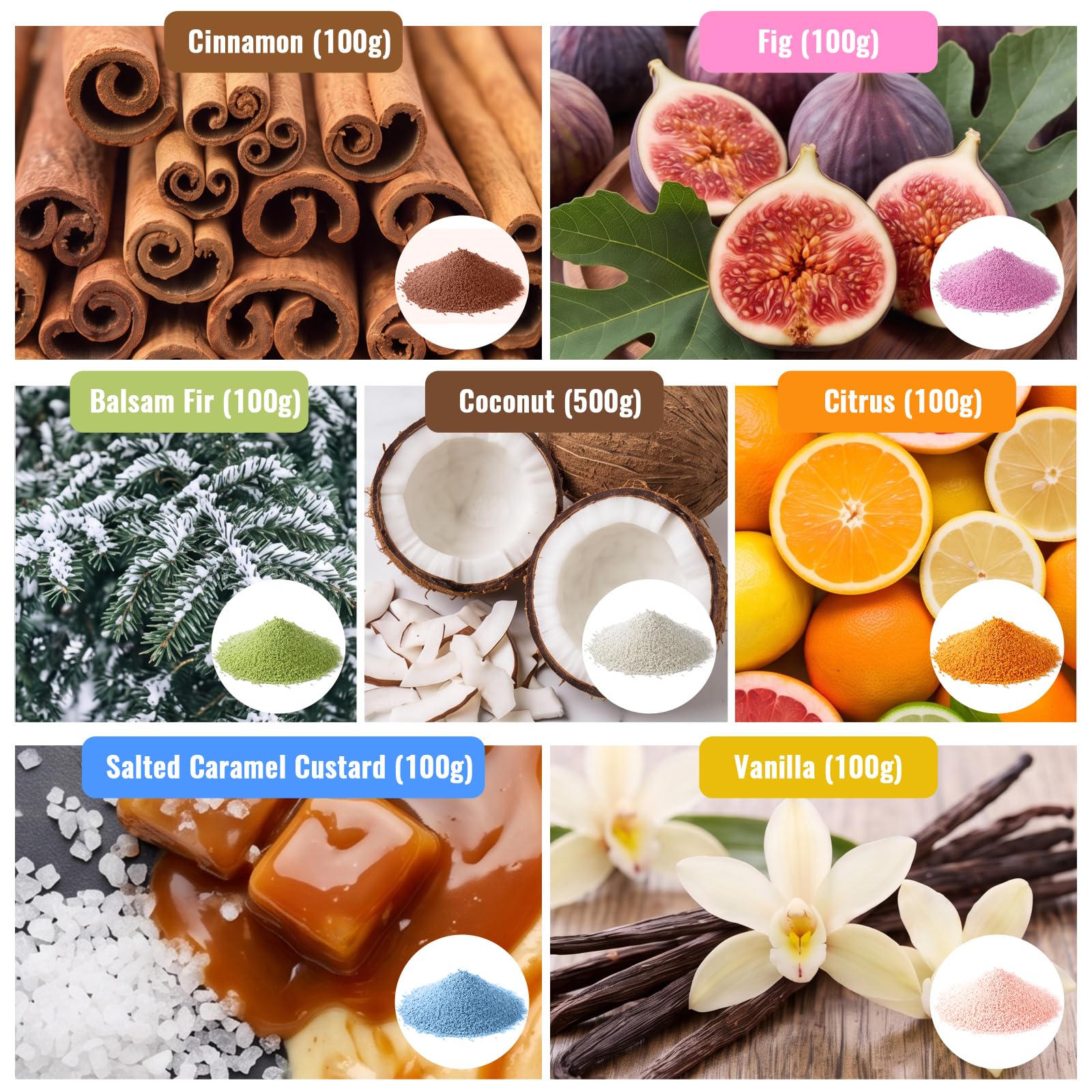 STRN Candela perlata di cera di sabbia con stoppini, 7 profumi | Decorazione per la casa per la produzione di candele fai da te, feste di nozze, decorazioni per