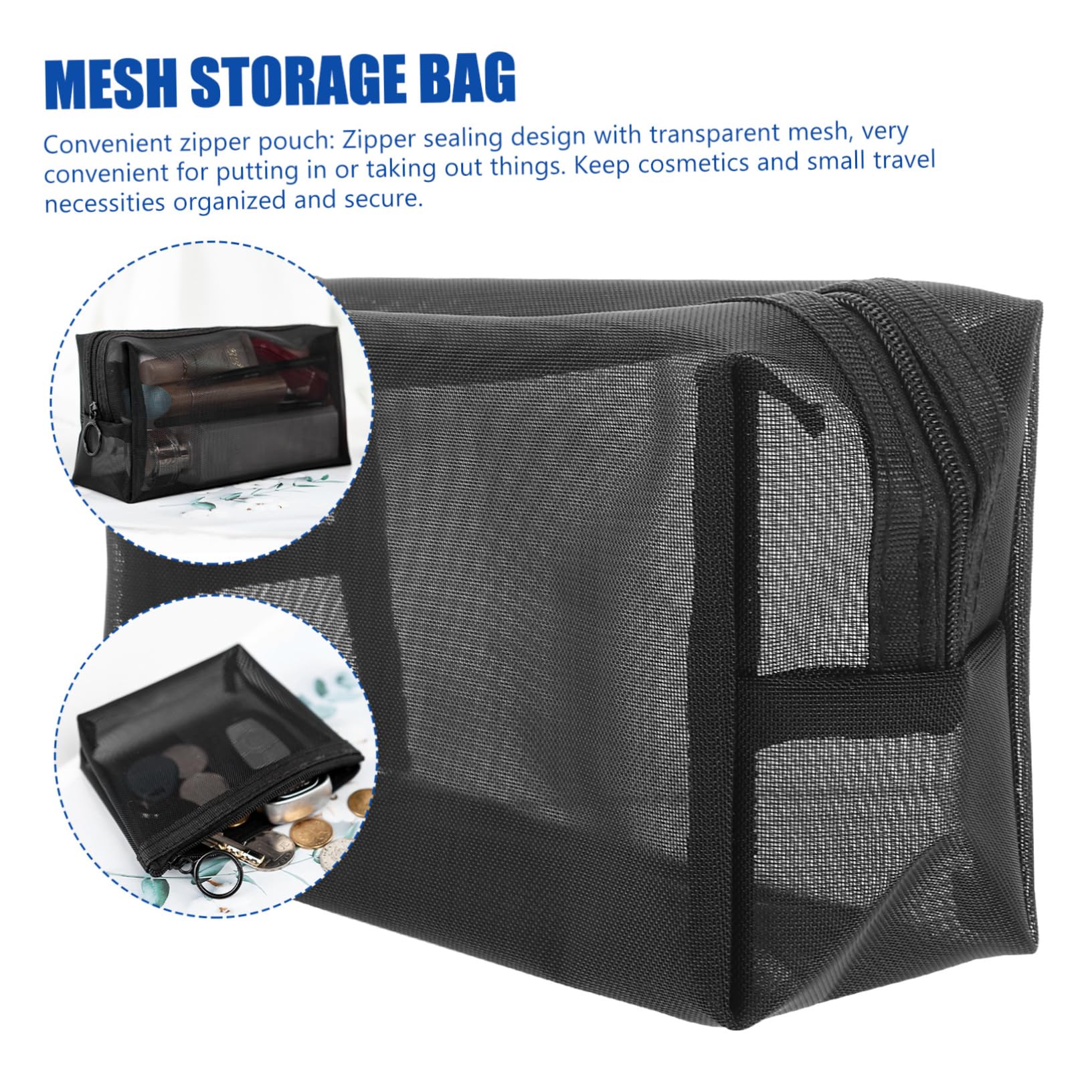 Mipcase 9pezzi Borse Cosmetiche Rete Leggere e Resistenti Con Cerniera Di Organizer Da Viaggio Multifunzionali Per Accessori e Necessità Personali