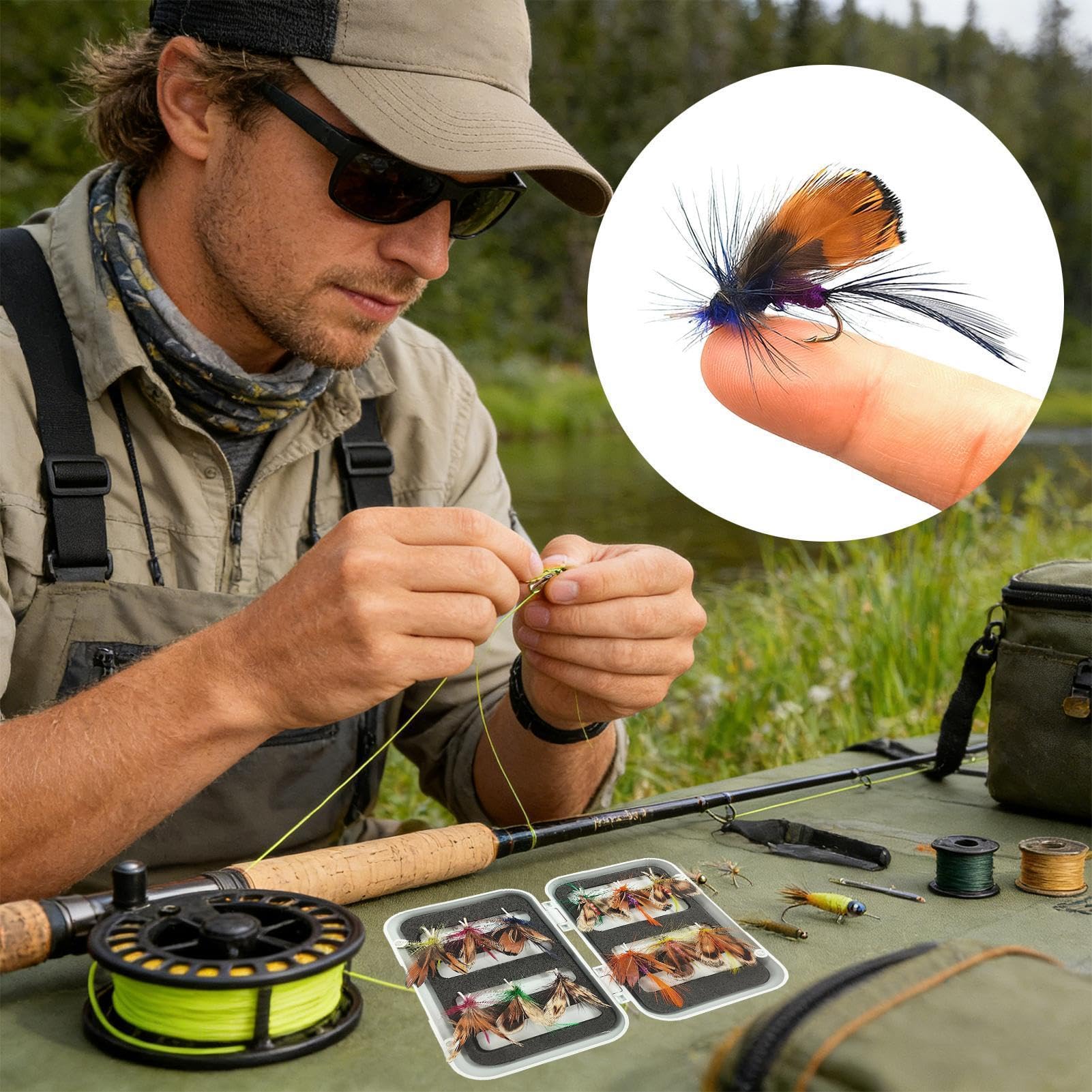 Angelköder-Set mit Kunstködern Künstliche Schmetterlings-Angelköder | Handgefertigte Angelköder Für Das Angeln In Seen, Flüssen, Zum Werfen, Auf Reisen, Beim Camping, Schleppfischen, Für Barsch,