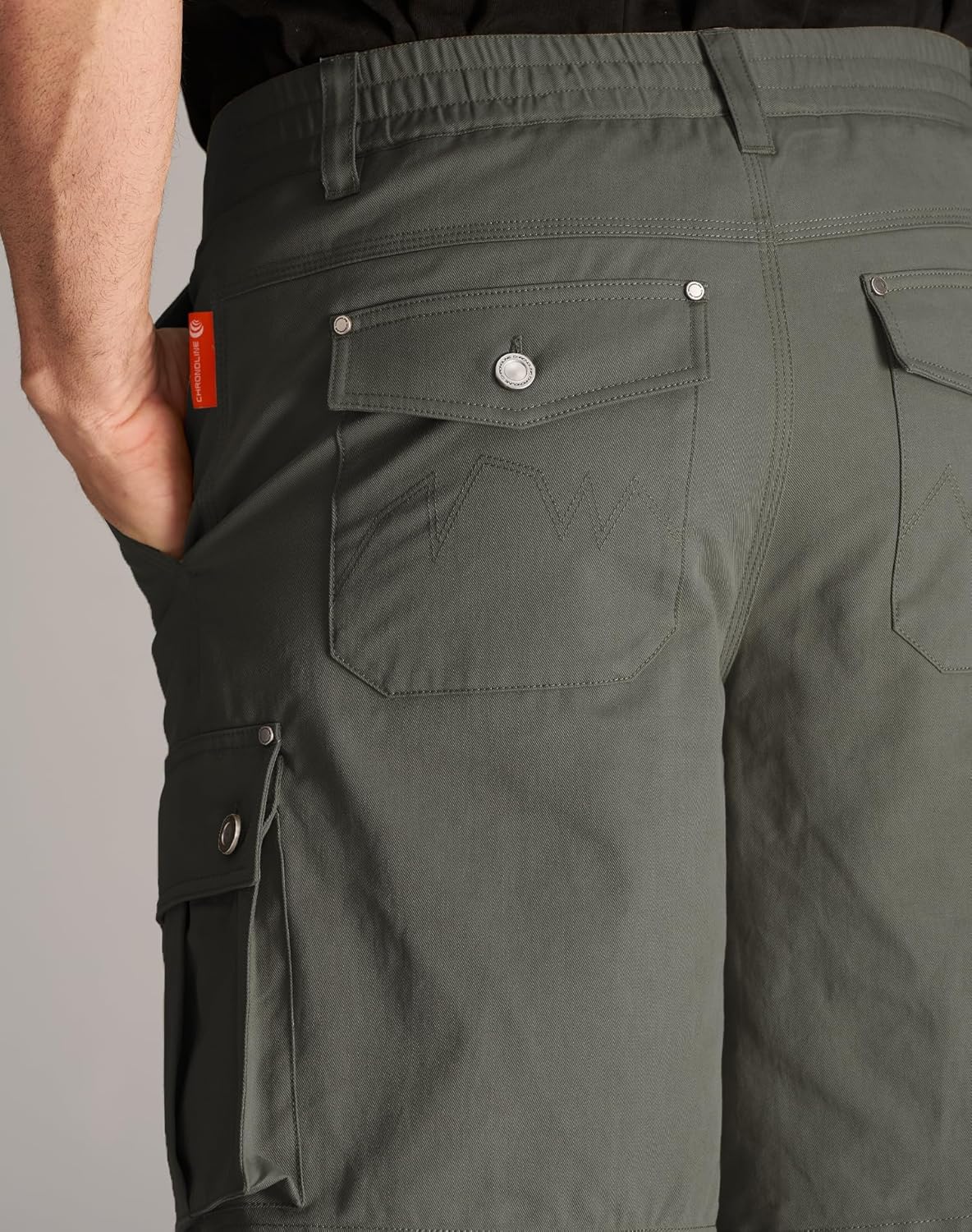 CHRONOLINE Men's Work Shorts Regular Fit Midweight Cotton Twill Cargo Shorts for Men Outdoor Shorts with Pocket