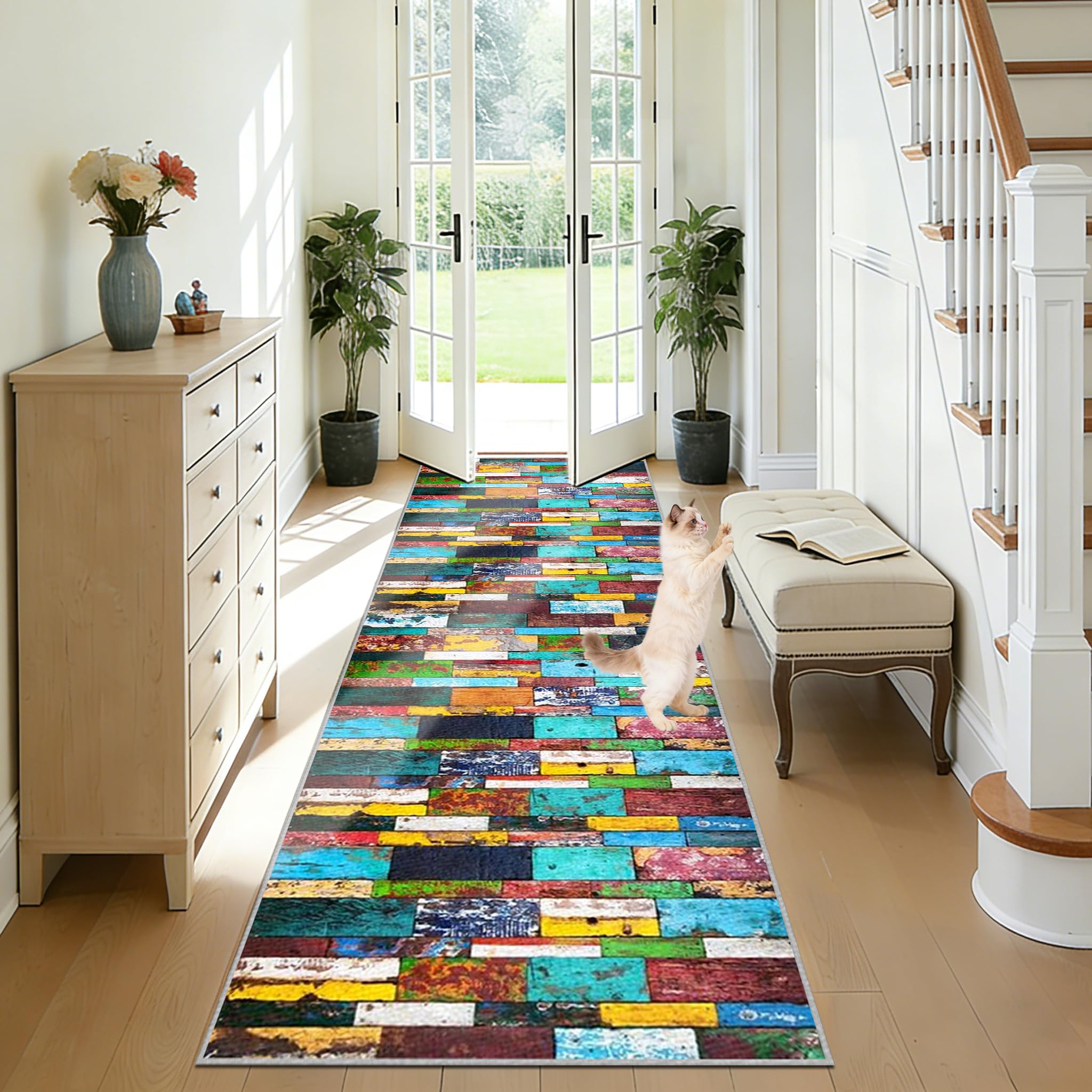 Tapis de passage 60 x 160 cm antidérapant lavable en machine