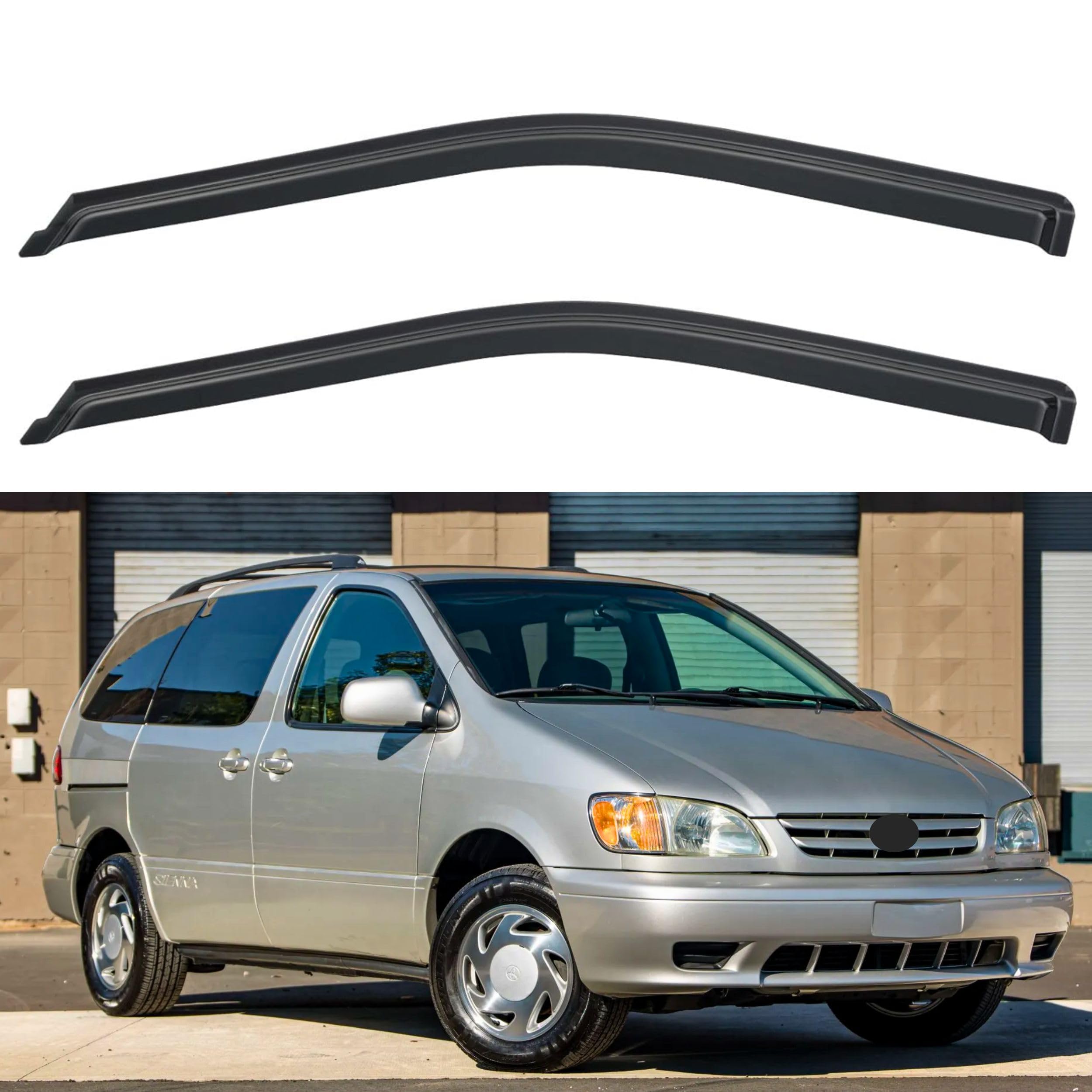 IG Window Visor for Toyota Sienna 1998-2003, Rain Guard Tape-On Extra Durable Wind Sun Side Vent Window Deflector, 1998 1999 2000 2001 2002 2003