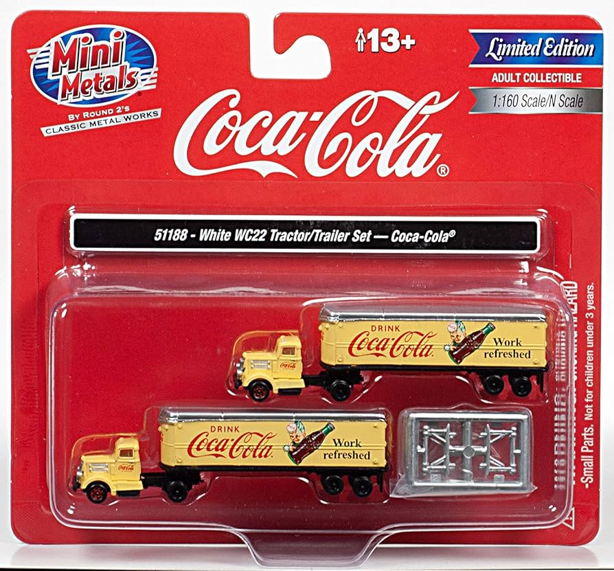 Amazon.com: Mini Metals - White WC22 Tractor Trailer Set (Coca