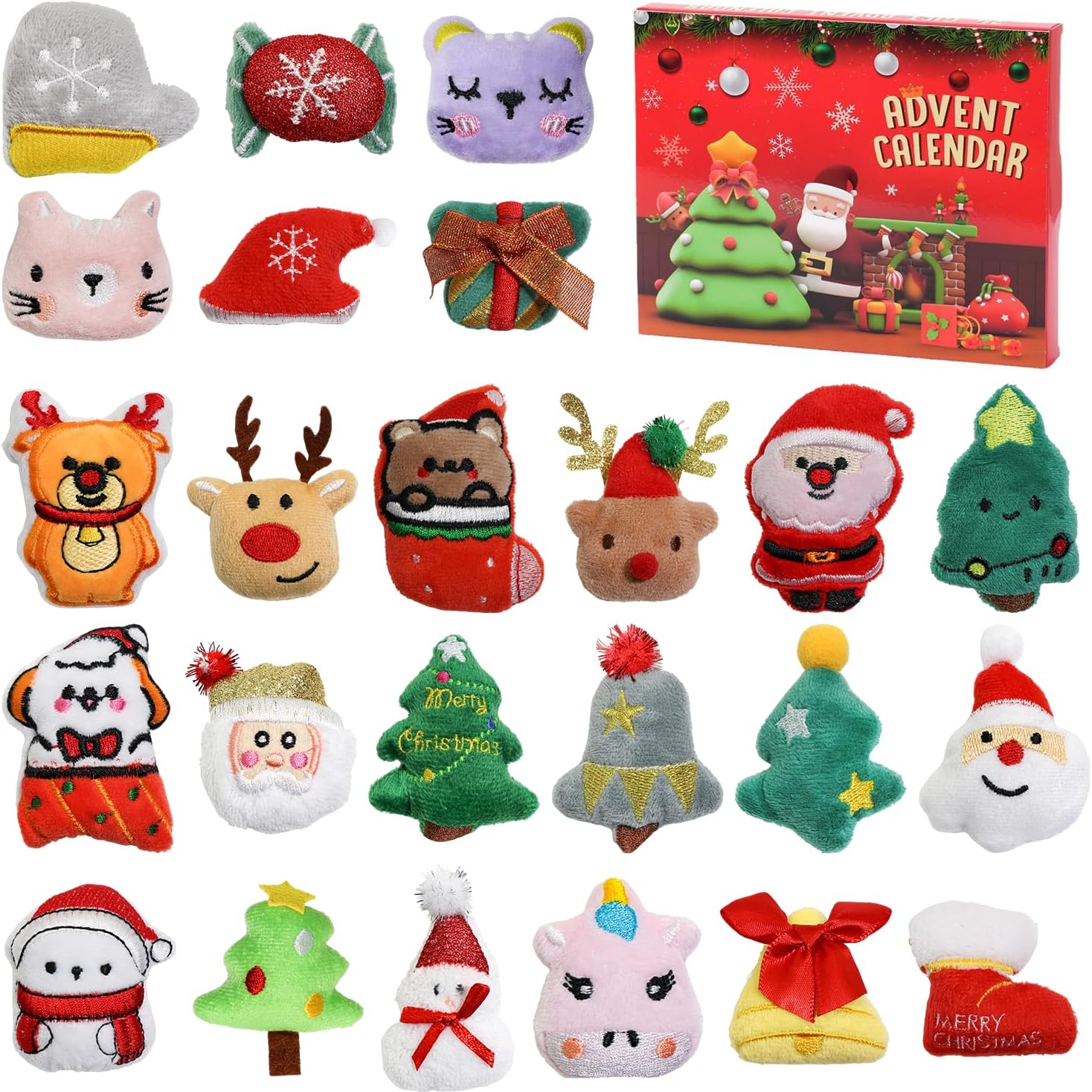 Advent Calendar 2025 for Teens, with 24 PCS Mini Collectible Plushies, Stocking Stuffers, Unique Christmas Gifts for Teens & Adults, Cute Plush Pals for Christmas Countdown