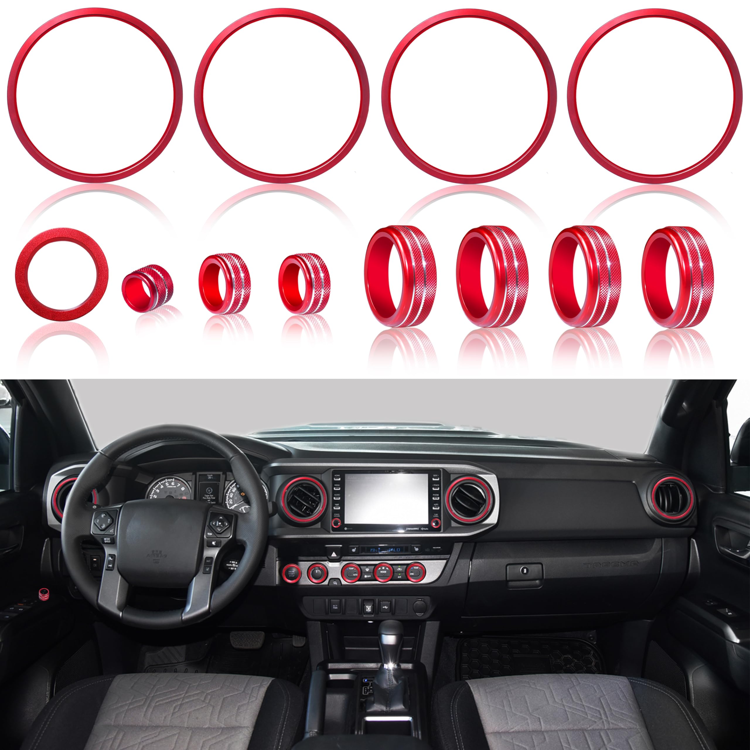 AC Vent Knob Cover & Button Ring Set For Honda Civic & CRV (2022-2024) - 9Pcs Bling Trim Kit 8 thumbnail image