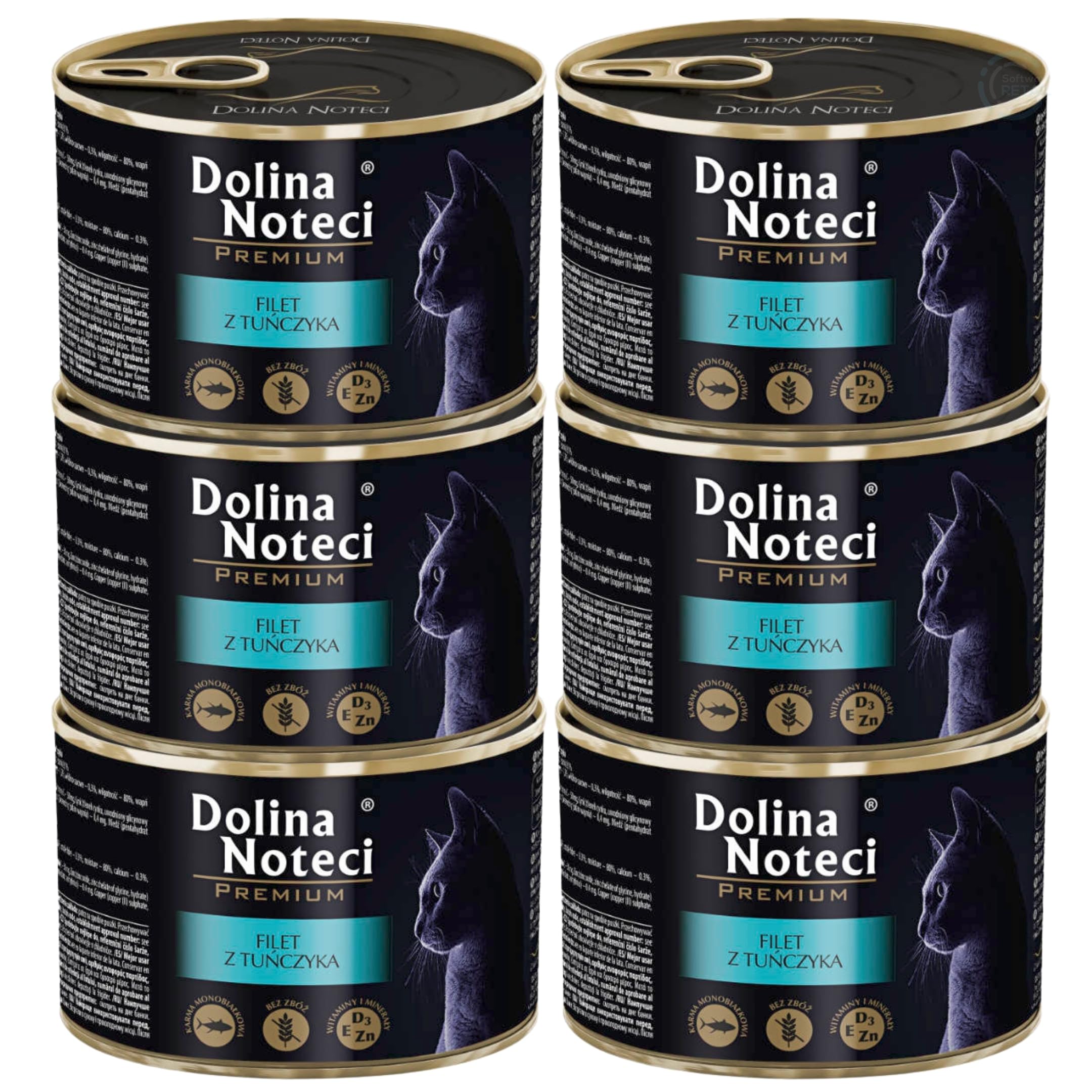 Dolina Noteci Premium Moist & Juicy Wholesome Grain-Free Cat Food - Natural Meat Recipes Enriched with Vitamins & Minerals for Happy, Healthy Cats! (Tuna Fillet, 6x185g)