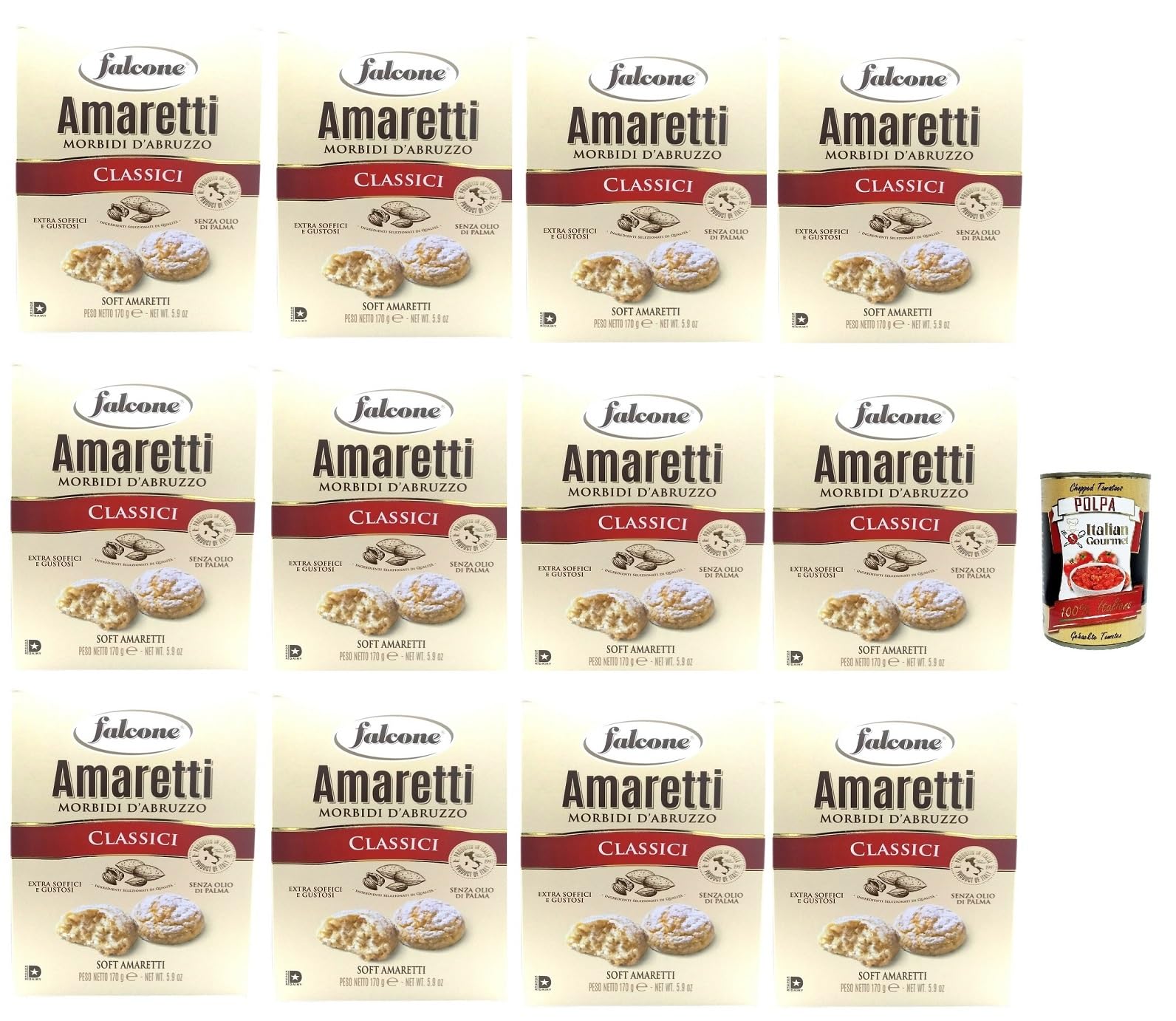 Italian Gourmet Amaretti Morbidi d'Abruzzo biscotti dolci teneri 12 x 170g