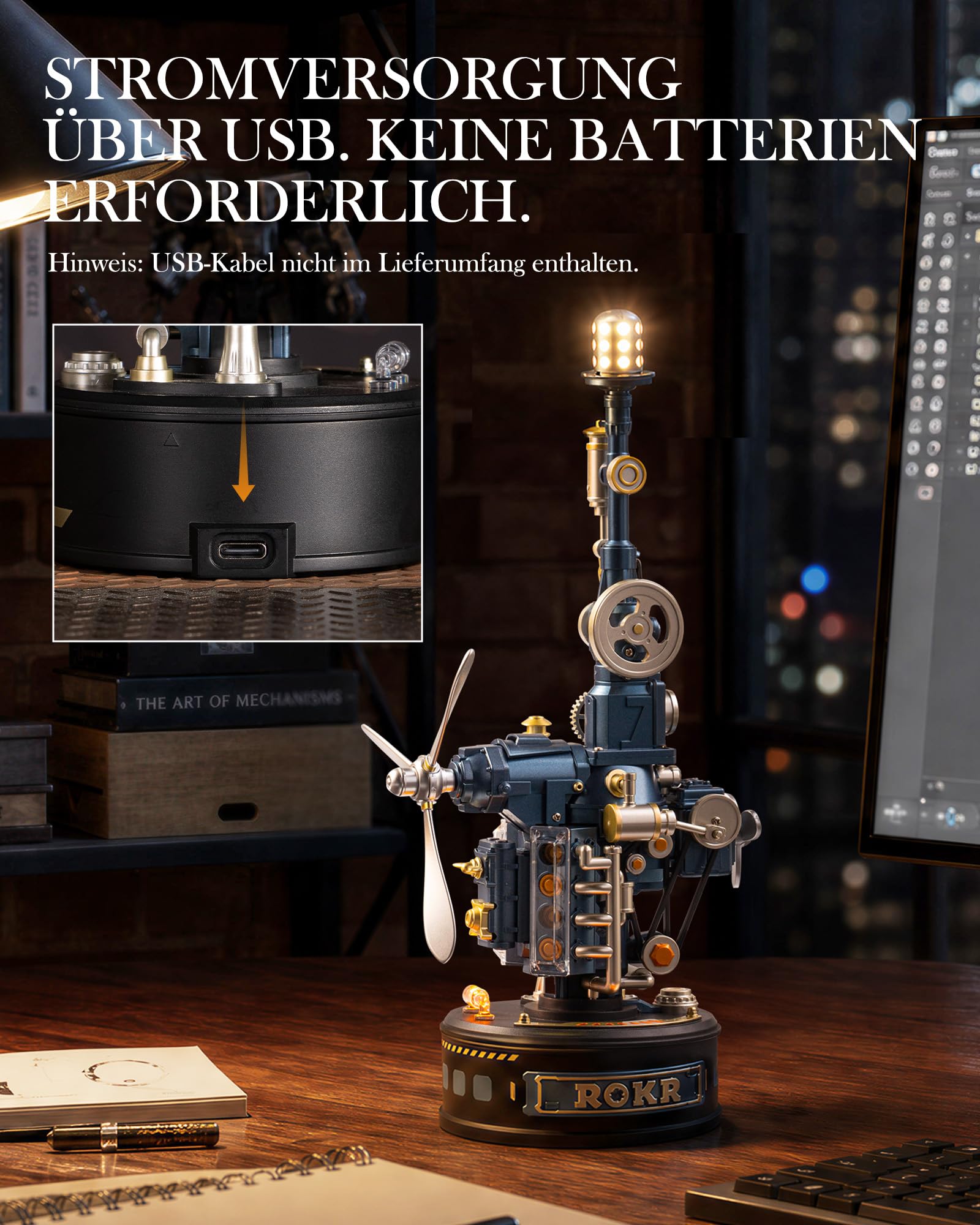 ROKR 3D Puzzle Kunststoff Metall Modelle Bausätze Erwachsene Leuchtturm, DIY-Bastelgeschenke Industriestadt (Beacon Tower) CGL04