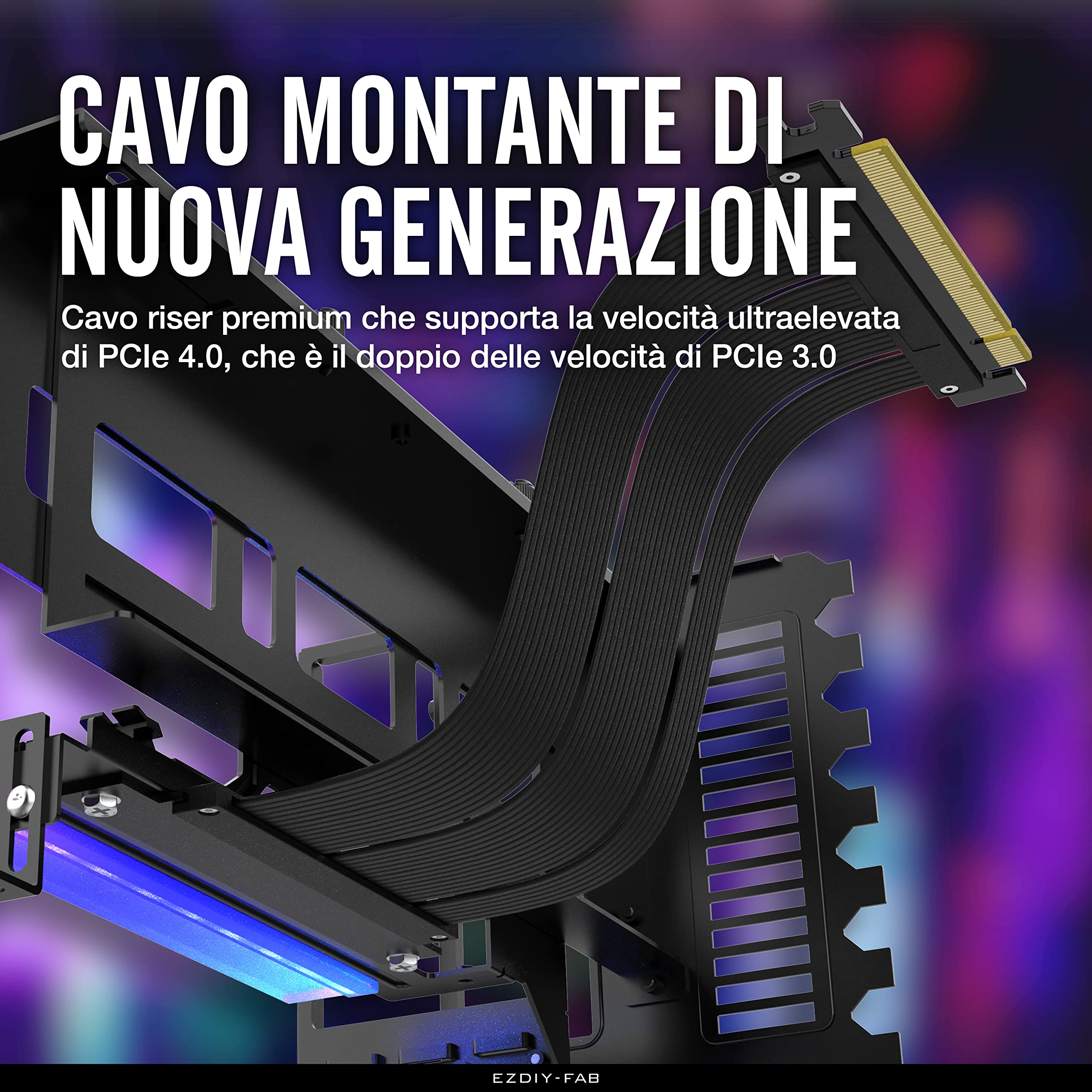 Supporto Verticale GPU EZDIY-FAB Con Cavo Riser PCIE 4.0 - Per Case Con Slot PCIe Aperti - Foto 11