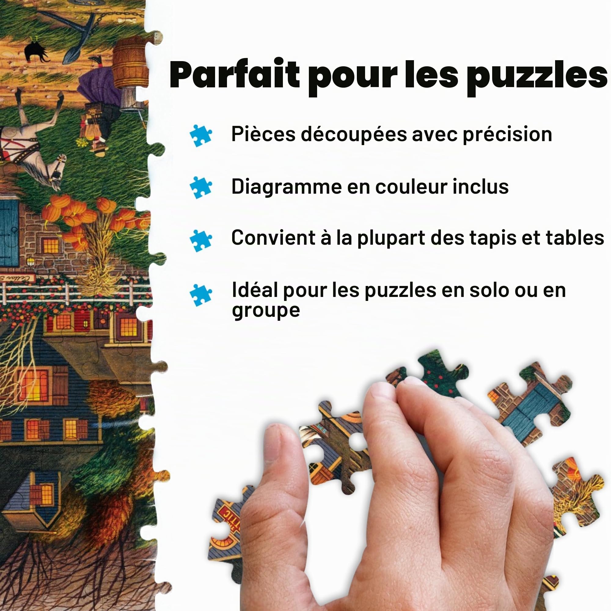 Buffalo Games – Charles Wysocki Secret Passage Inn – Puzzles de 1 000 pièces difficiles d'automne pour adultes, taille finie de 68 x 50 cm