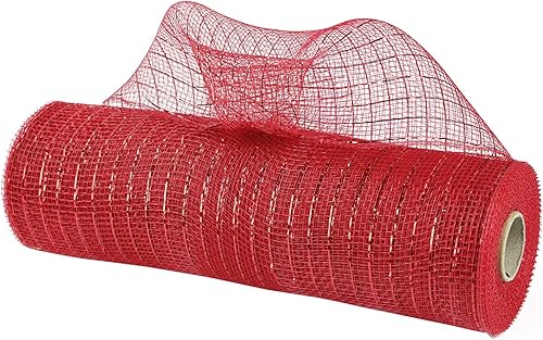 MEEDEE Malla roja metálica decorativa de malla roja de 10 pulgadas, cinta de malla roja para árbol de Navidad, malla roja para coronas, suministros MEEDEE Malla roja metálica decorativa de malla roja de 10 pulgadas, cinta de malla roja para árbol de Navidad, malla roja para coronas, suministros