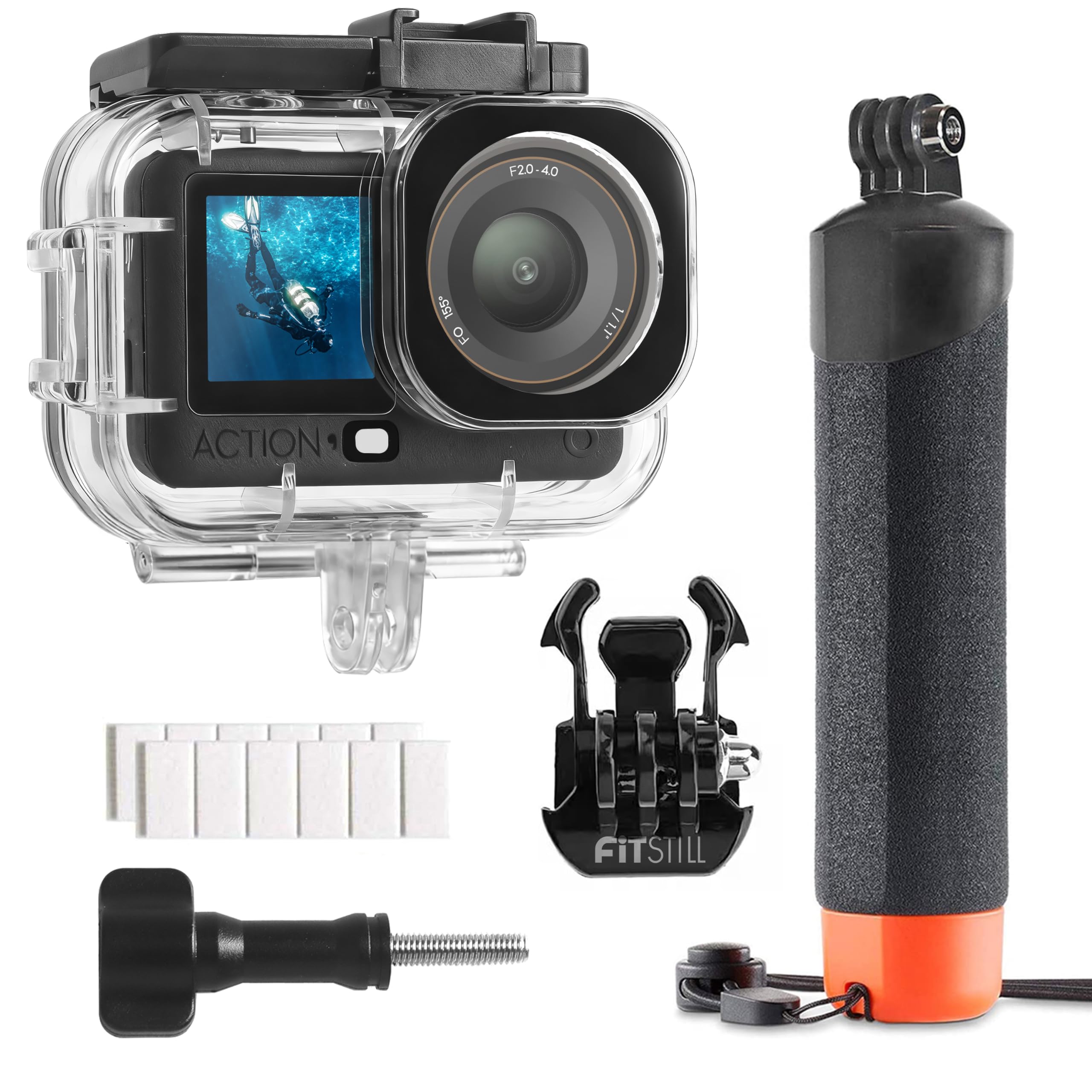 FitStill Kit de buceo para DJI Osmo Action 6, funda impermeable de 60 m + mango de flotabilidad, dji osmo action 6 accesorios