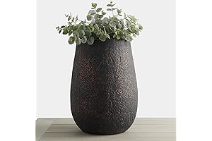 20" H Tall Round Concrete Planter for Outdoor Plants