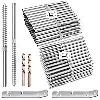 Vista 11 de BLIKA Paquete de 40 Tornillos Swage Lag de Rosca Derecha e Izquierda de Acero Inoxidable T316 para Postes de Madera de Kit de Barandilla de Cable