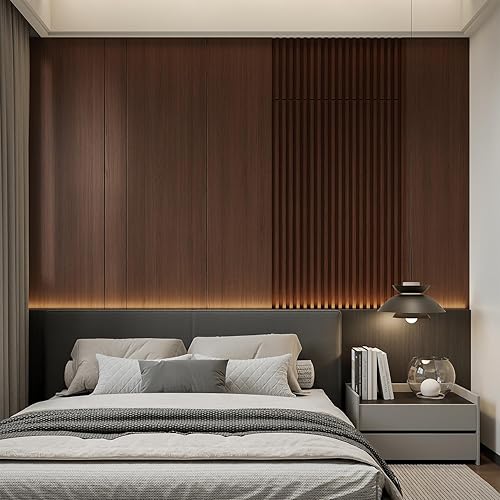 Miniatura 9 de Paquete de 12 paneles de pared de listones 3D WPC para paredes, panel compuesto de madera texturizada de roble, paneles de pared 3D con textura de