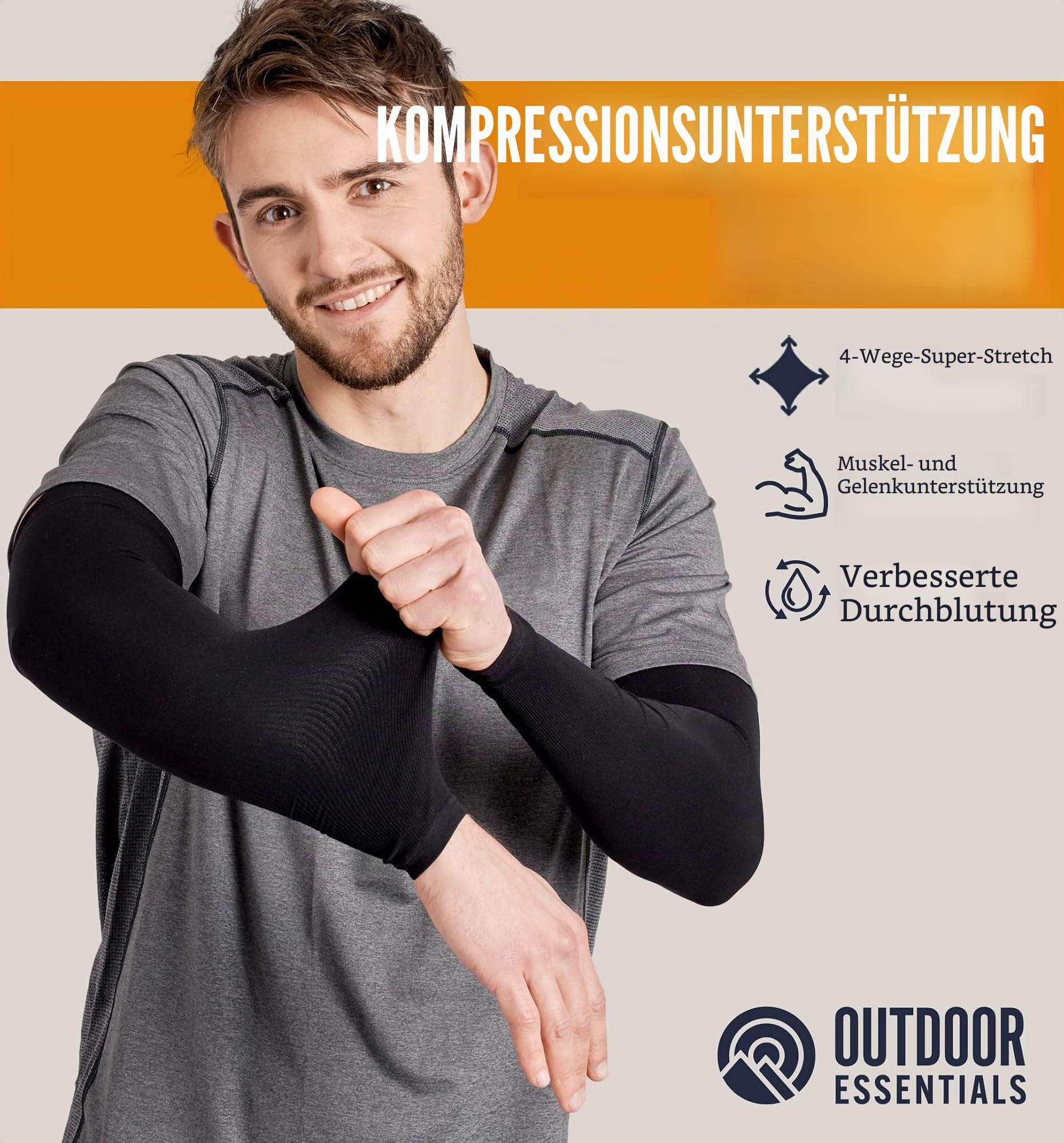 UV-Sonnenschutz Kompressions-Armstulpen – Tattoo Cover Up – kühlende Sportbandage für Fußball, Golf & Volleyball