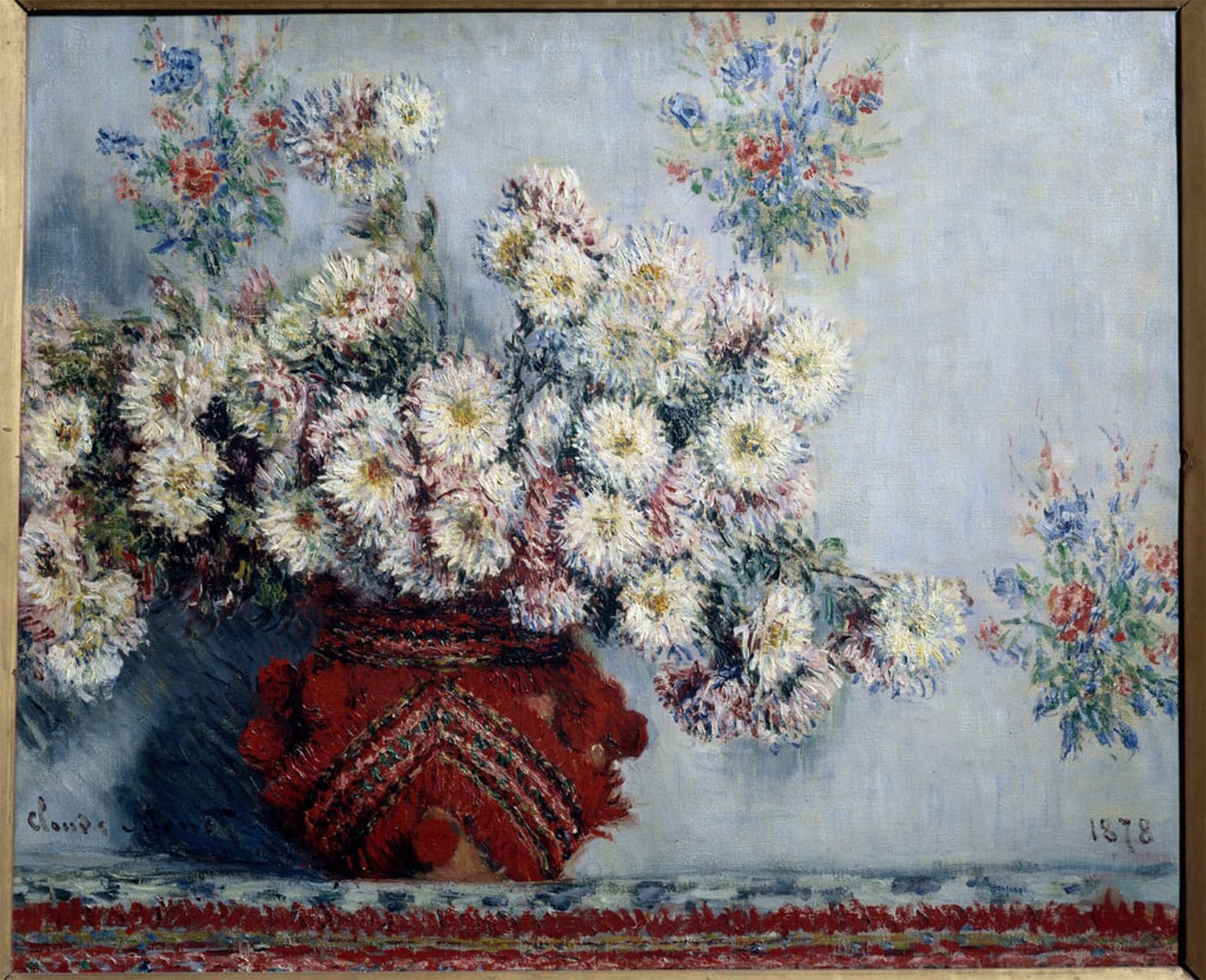 ARTXLXXBN Famous Prints Artwork Pictures Poster Painting Art Chrysanthemes Painting by Claude Monet Artwork Landscape Pictures for Home Decor 60x90cm